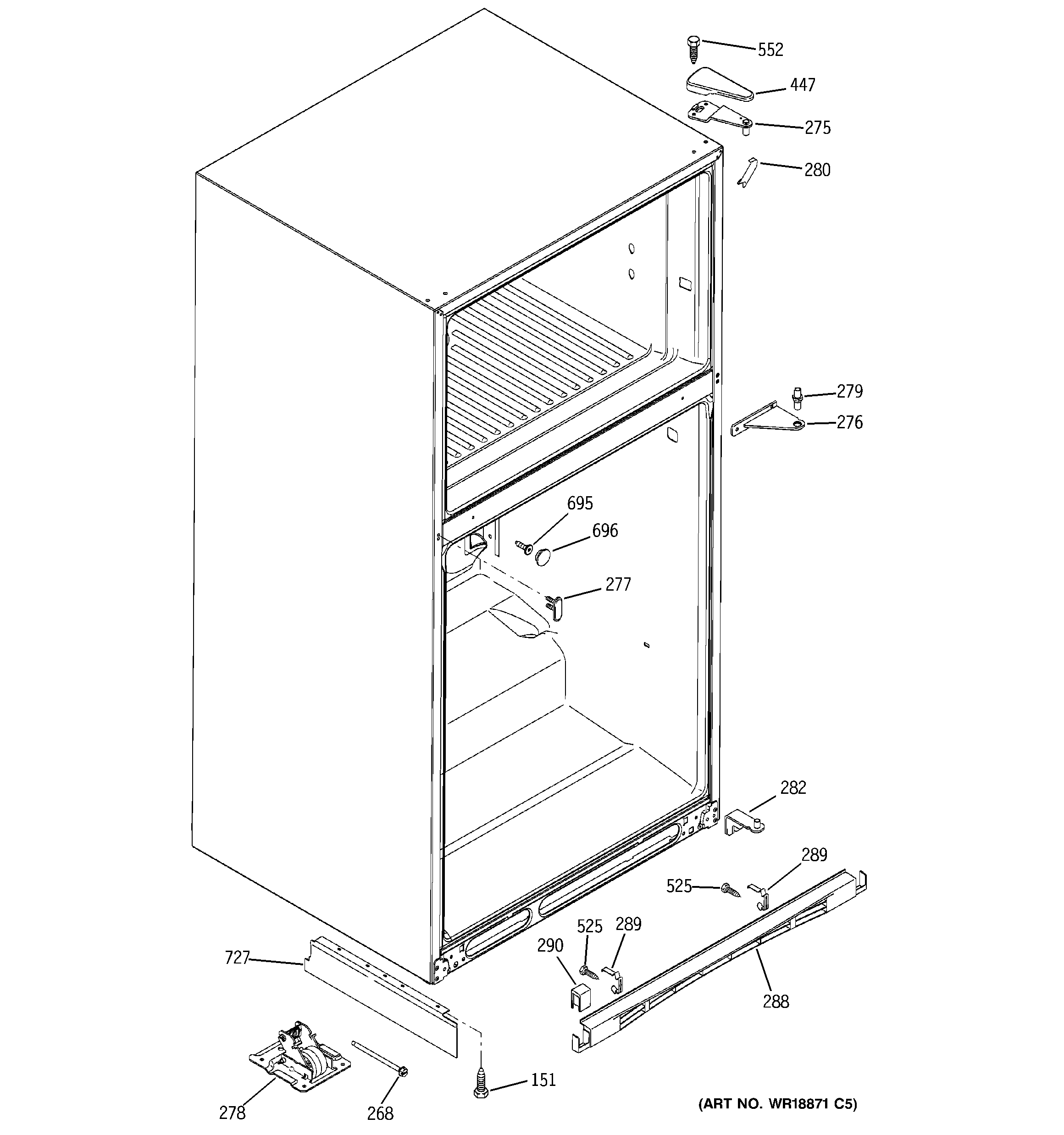 GE PTE25LBTJRWW case parts diagram