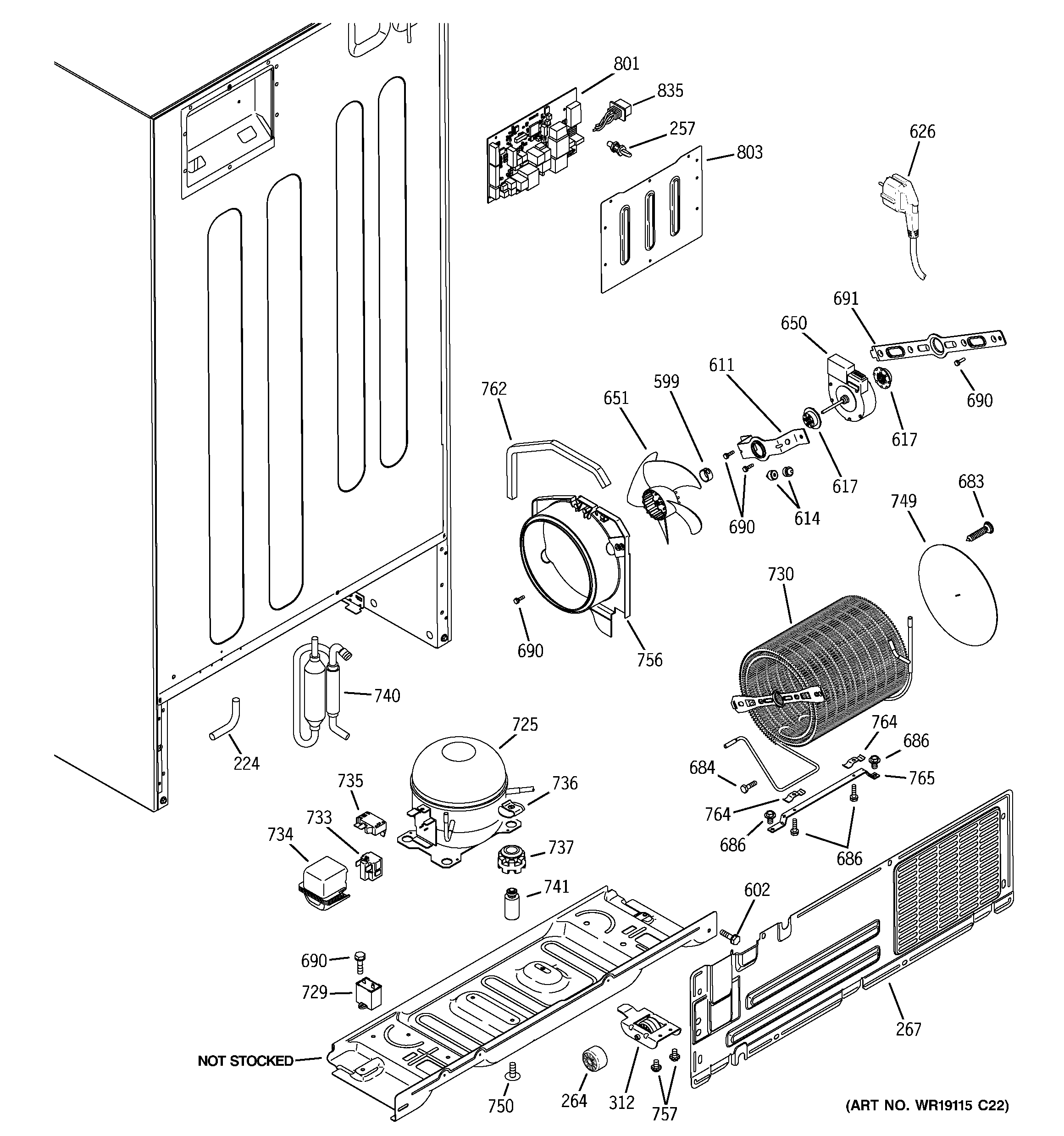 GE PTE25LBTJRWW unit parts diagram