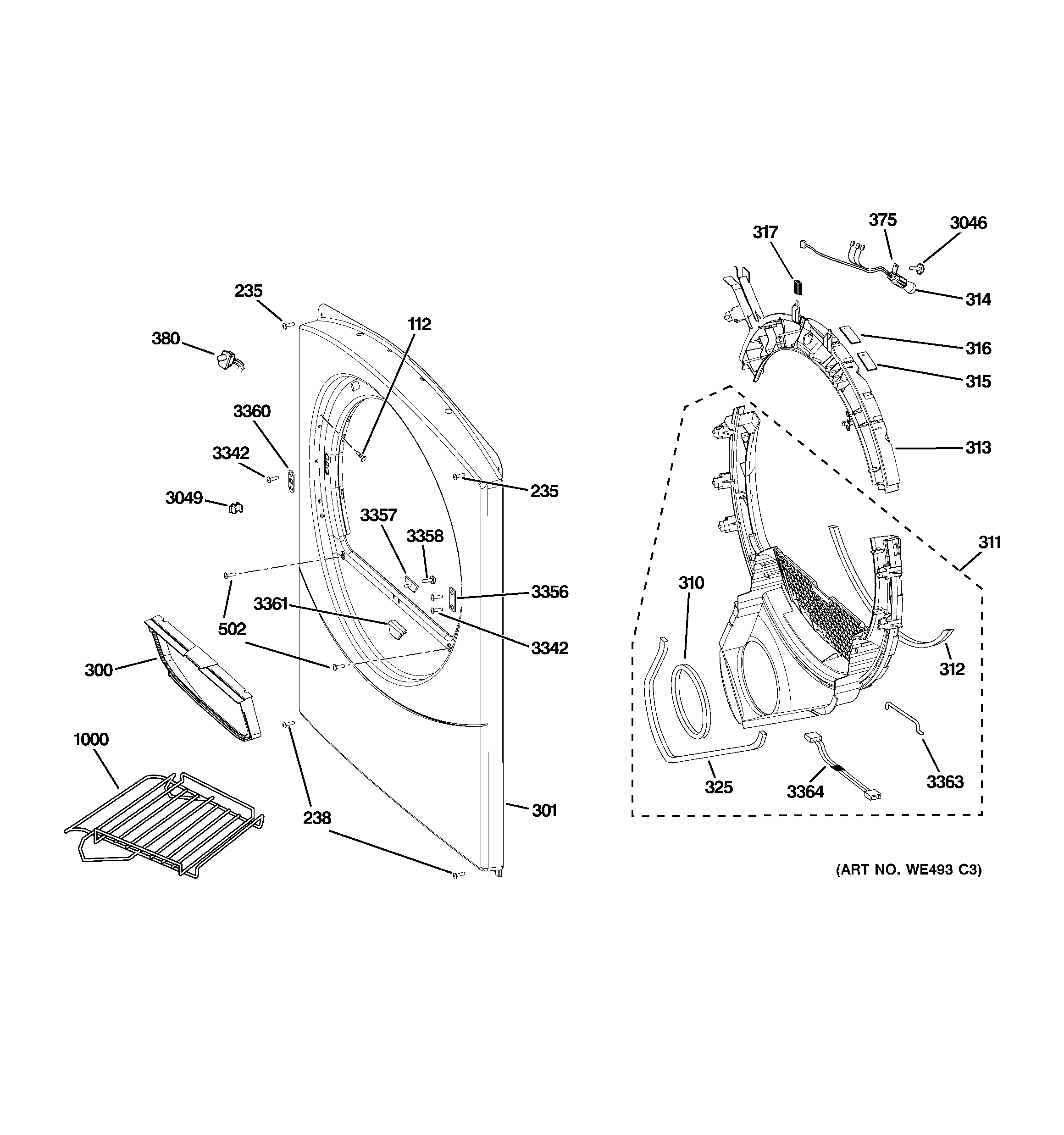 GE DCVH680GJ2WW front panel diagram