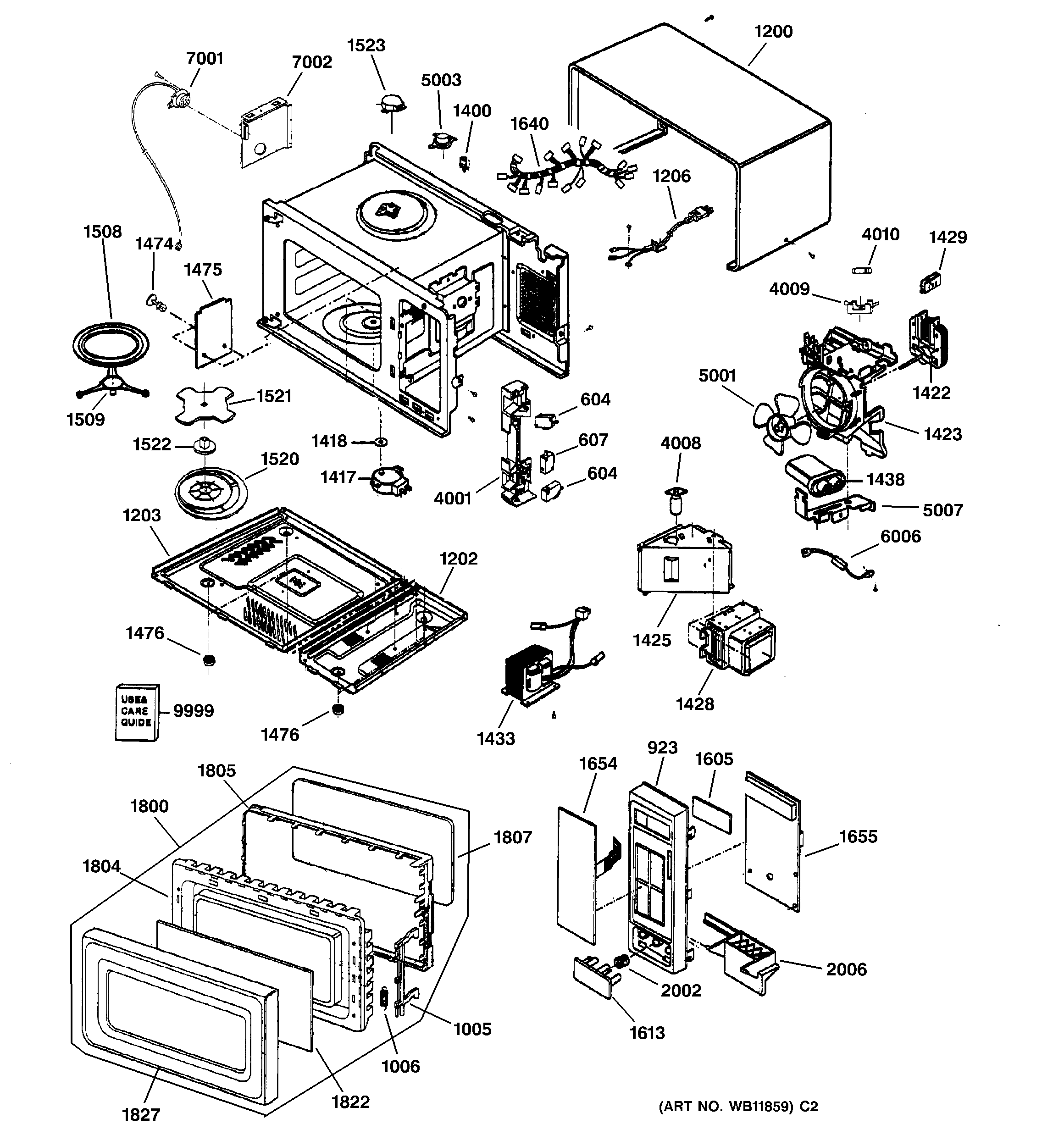 GE JE1860GB003 microwave diagram