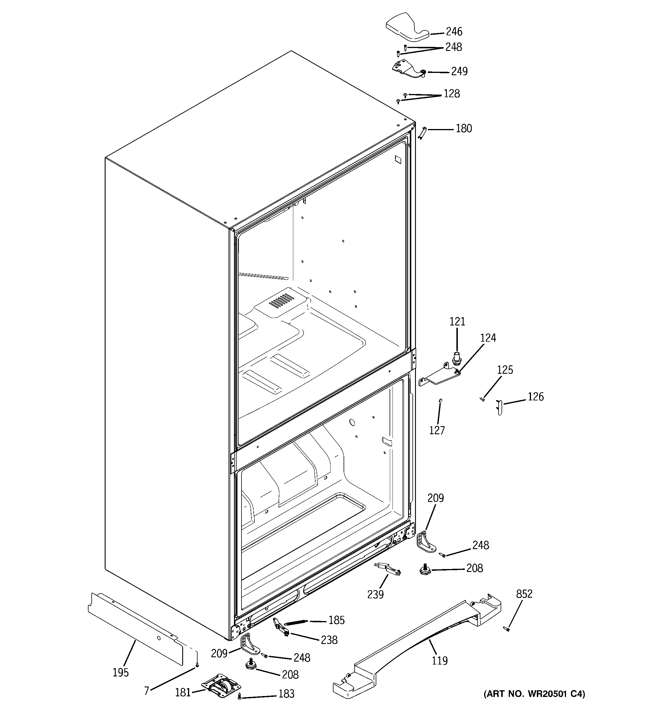 GE GDSL3KCYBRLS case parts diagram
