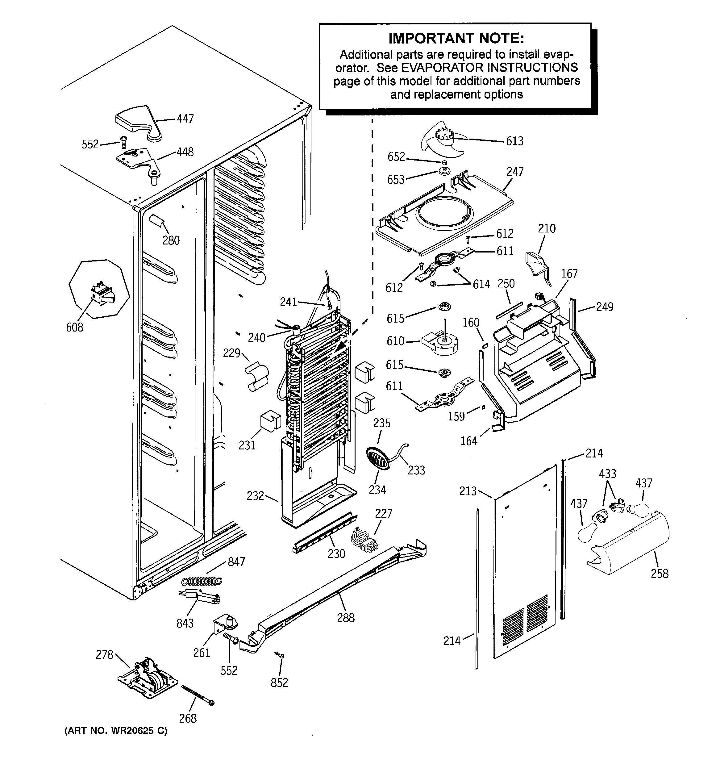 GE GSHS9NGYACSS freezer section diagram
