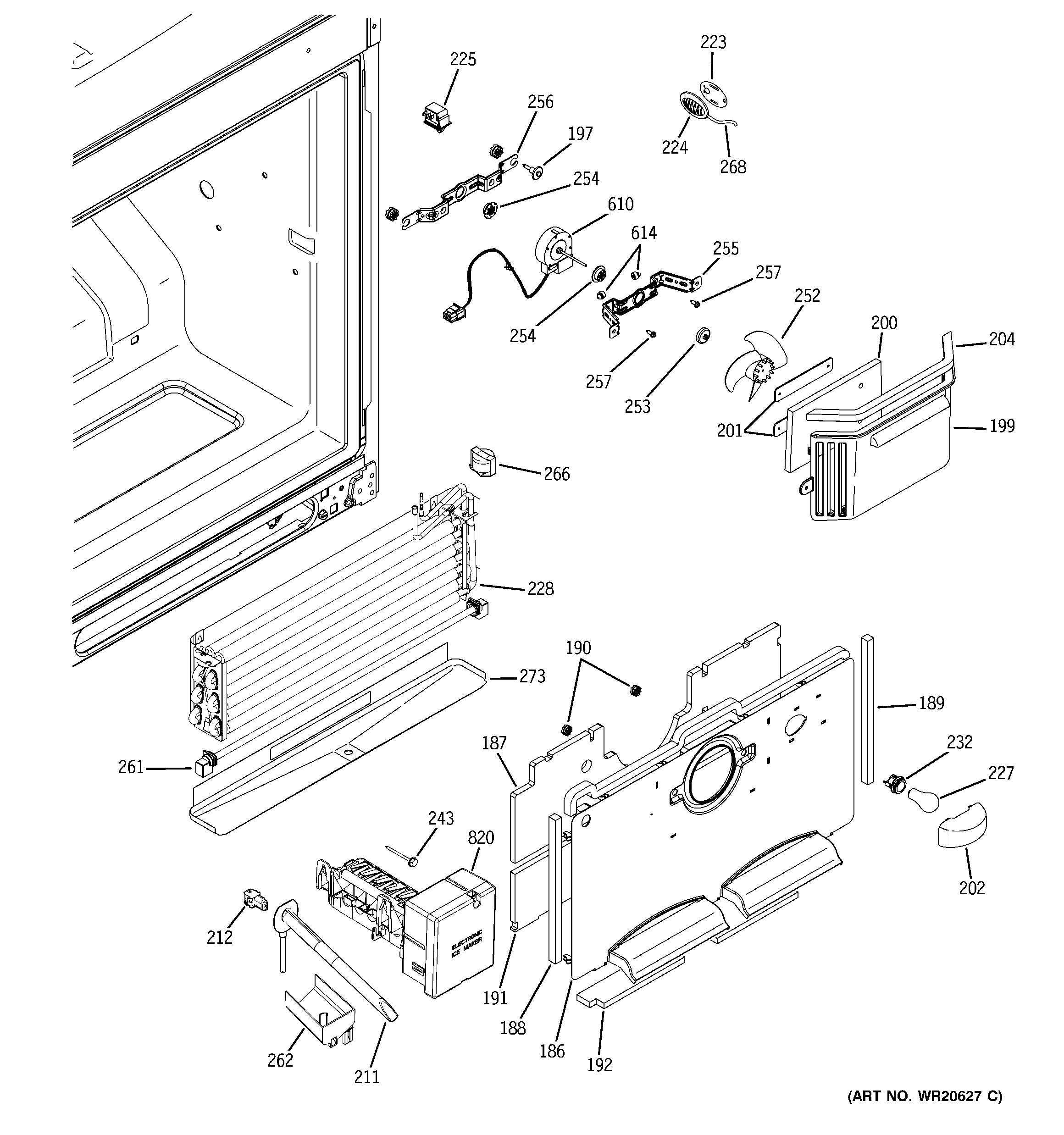 GE PFSS5PJYASS freezer section diagram