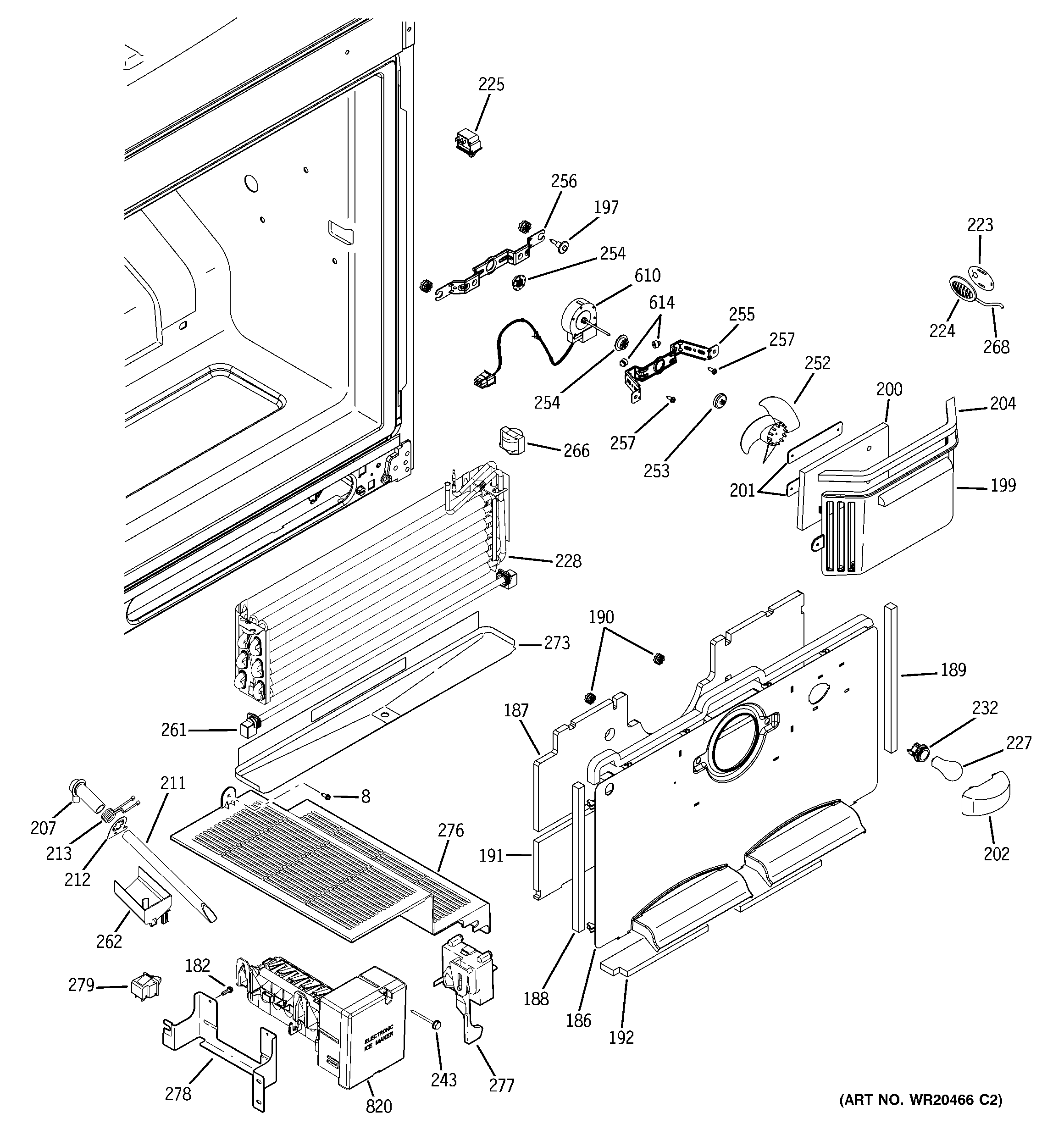 GE PGCS1PJYASS freezer section diagram