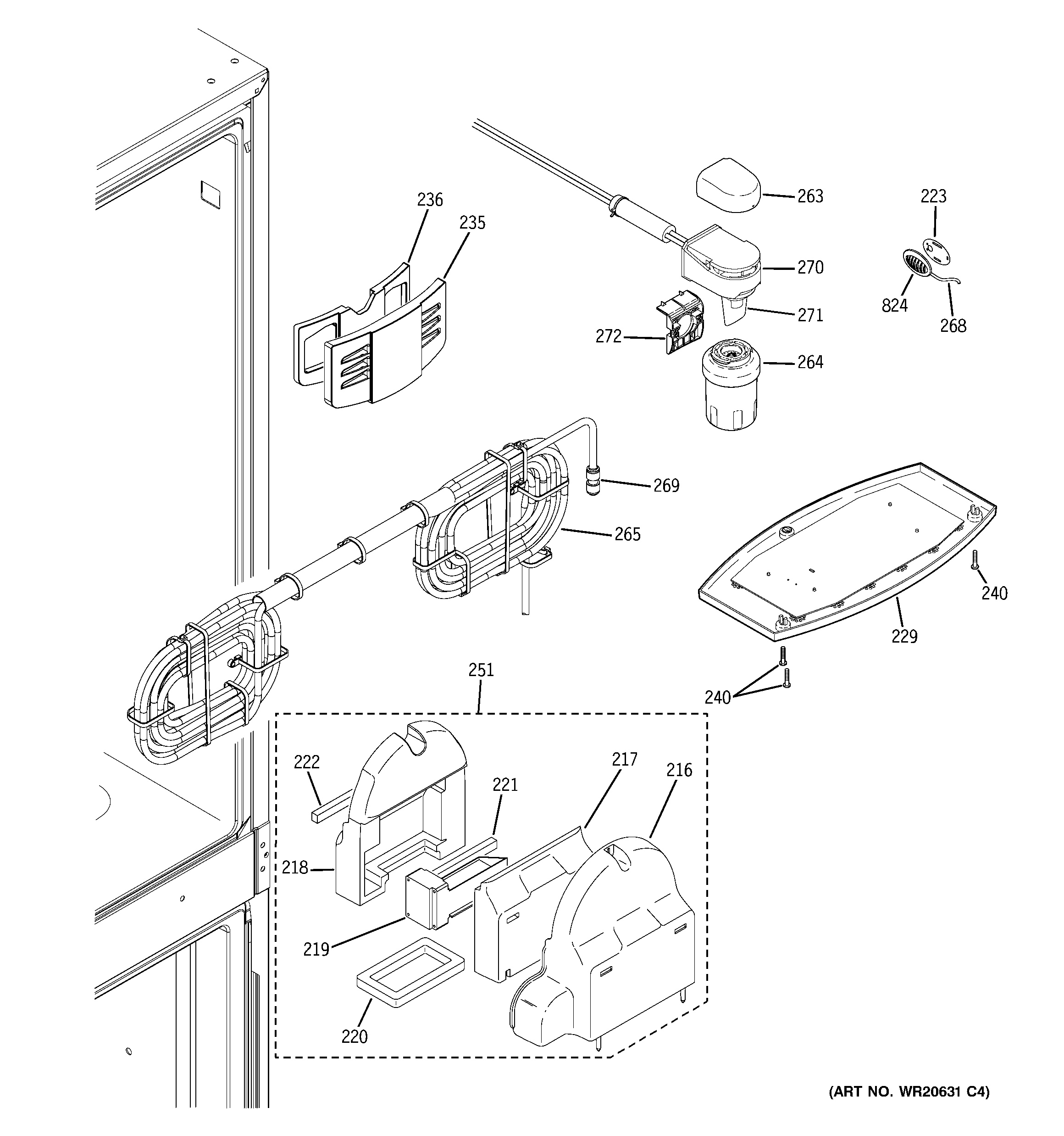 GE PGCS1PJYASS fresh food section diagram