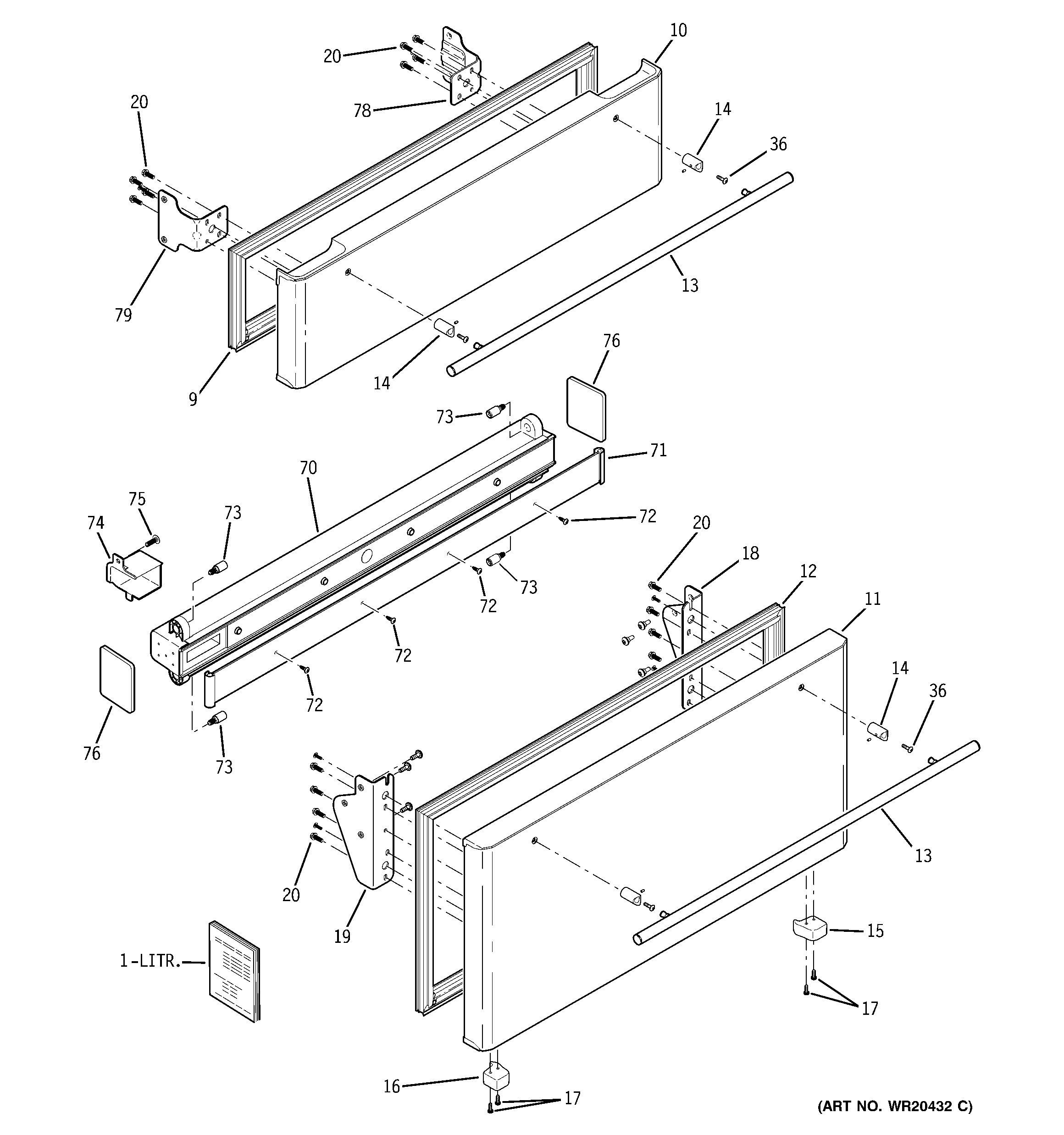 GE ZFGB21HYASS freezer doors diagram