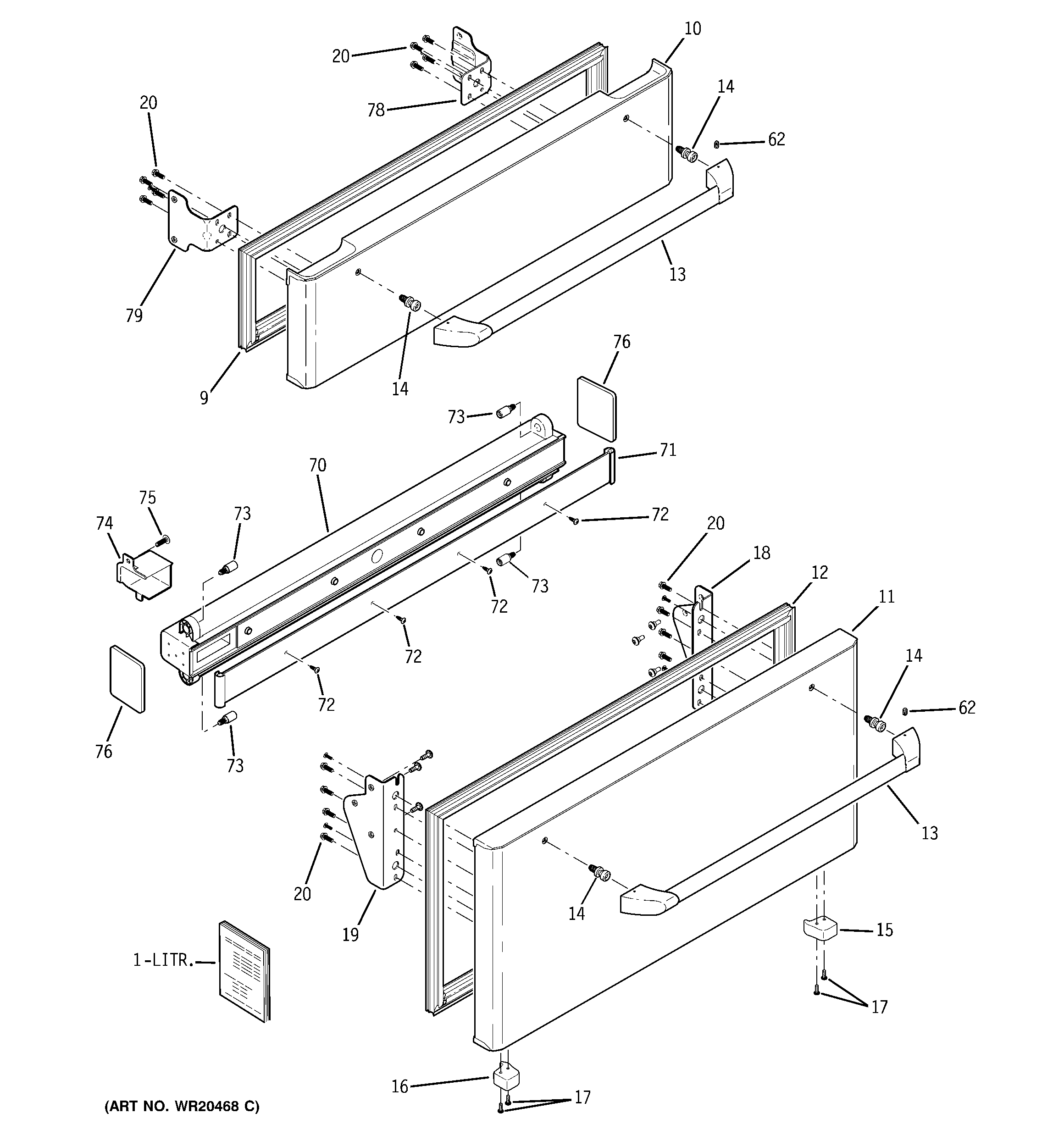 GE ZFGP21HYASS freezer doors diagram