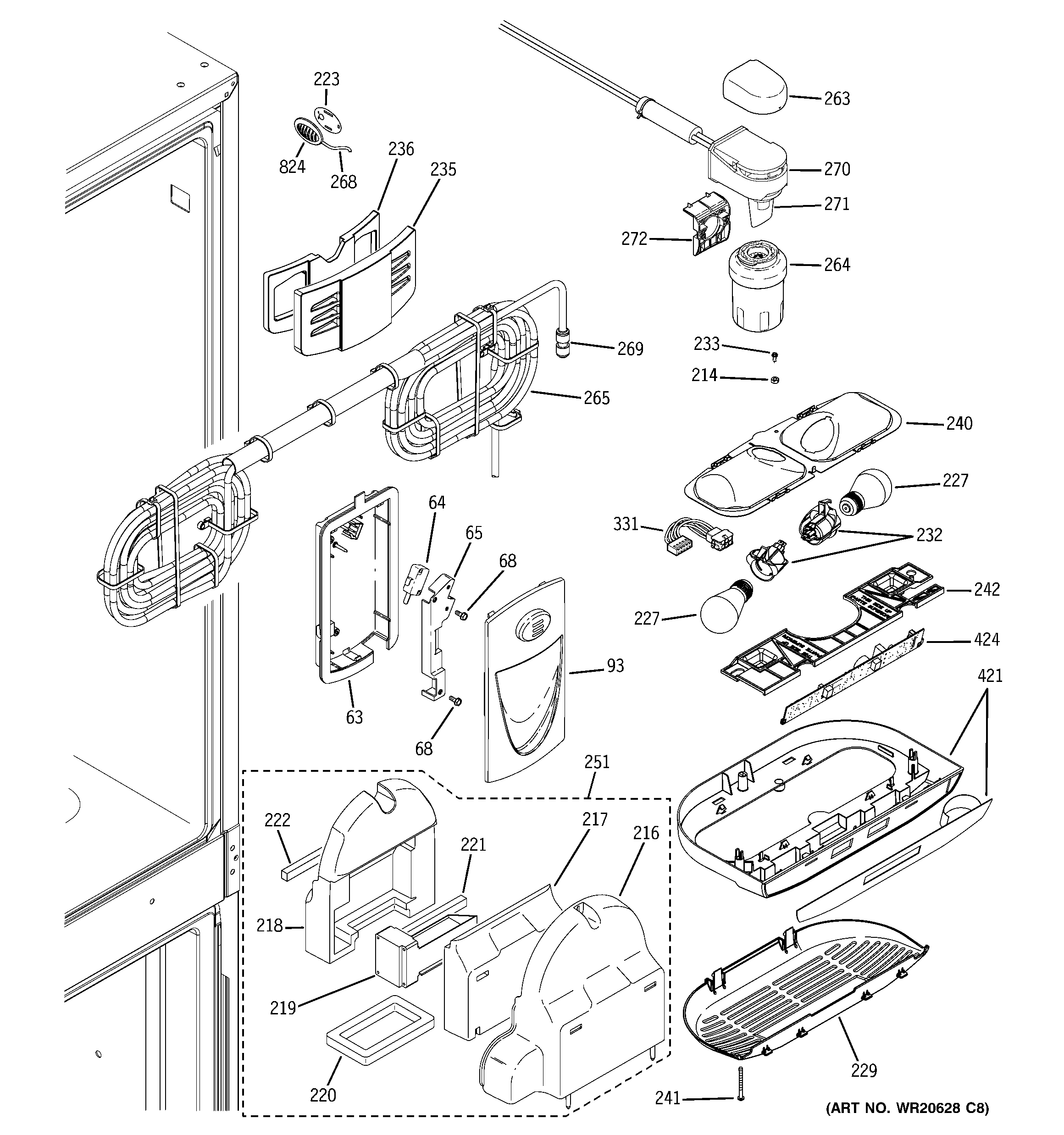 GE ZFGP21HYASS fresh food section diagram