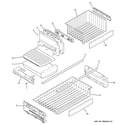 GE PDCS1NCYARSS freezer shelves diagram