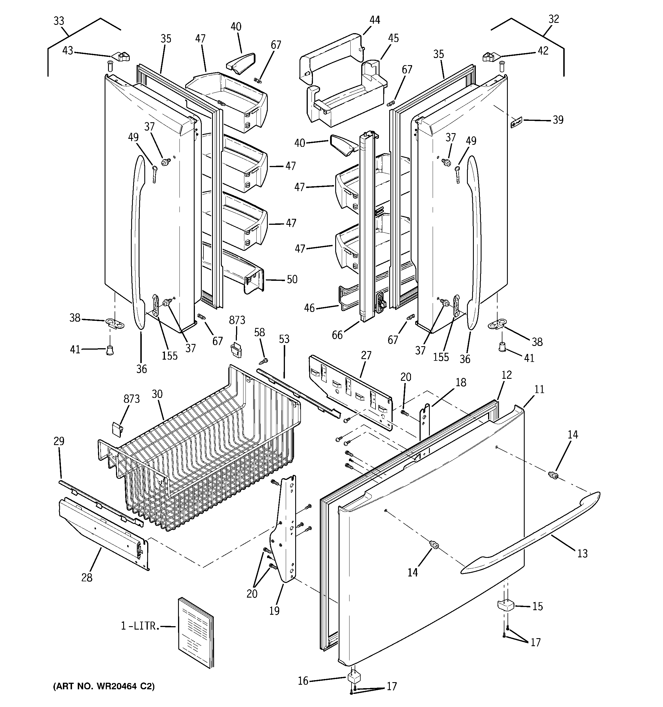 GE PFCF1NFYABB doors diagram