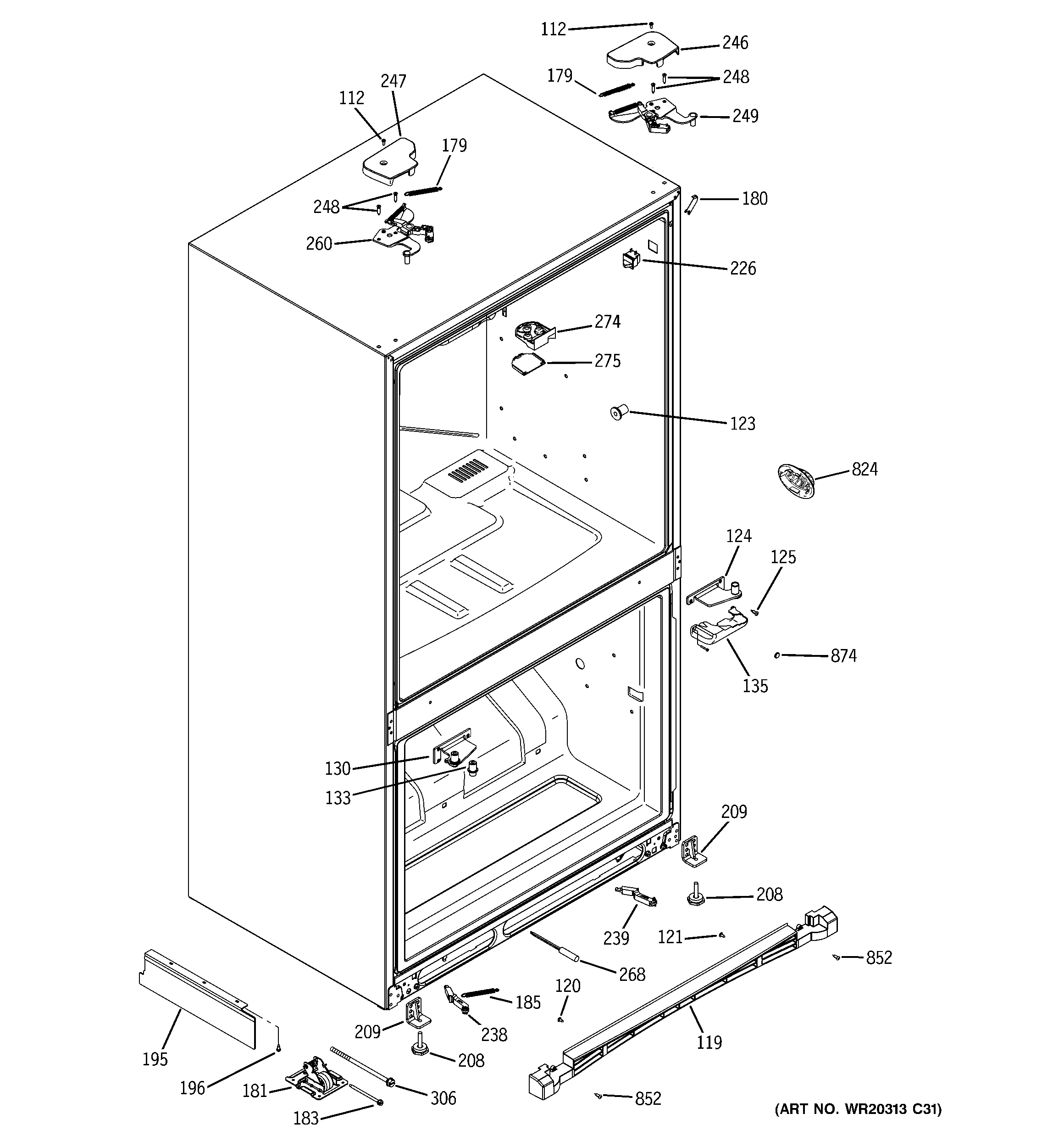 GE PFIC1NFYABV case parts diagram