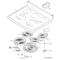 GE PB970BM3BB cooktop diagram