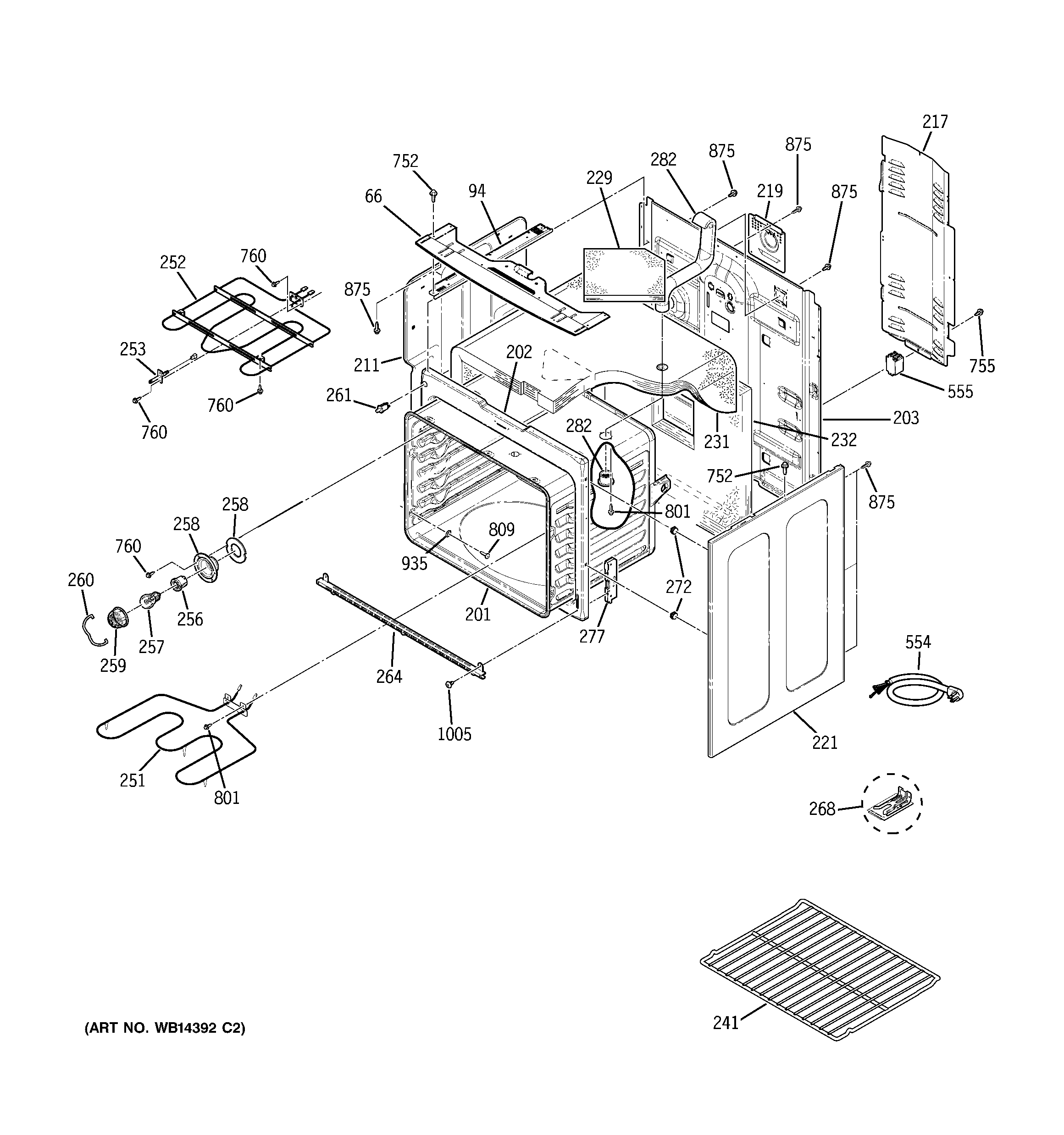 GE PCB900DP1BB body parts diagram