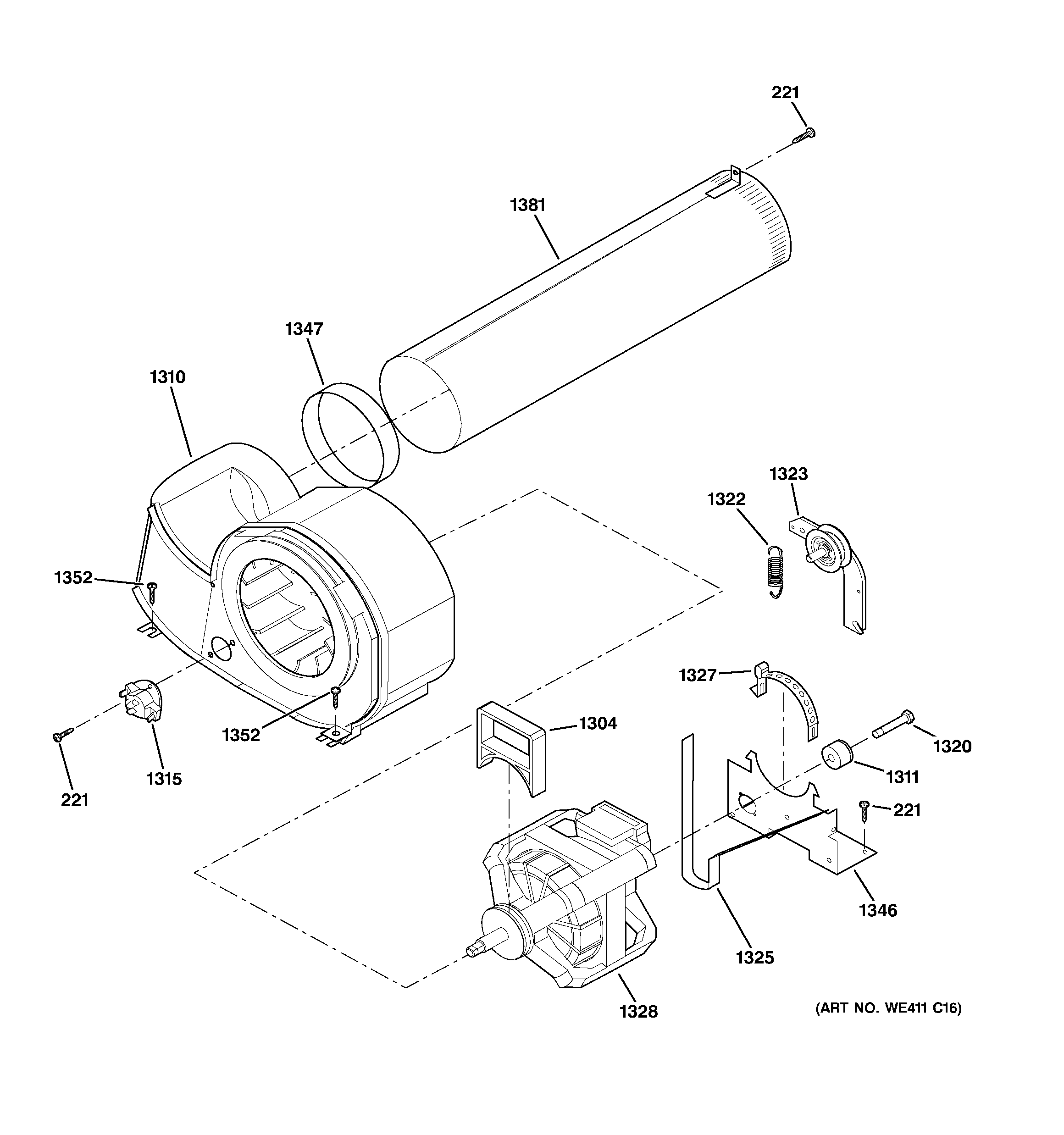 GE DSXH47GG0WW motor diagram