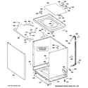GE 57751H3WW cabinet, cover & front panel diagram
