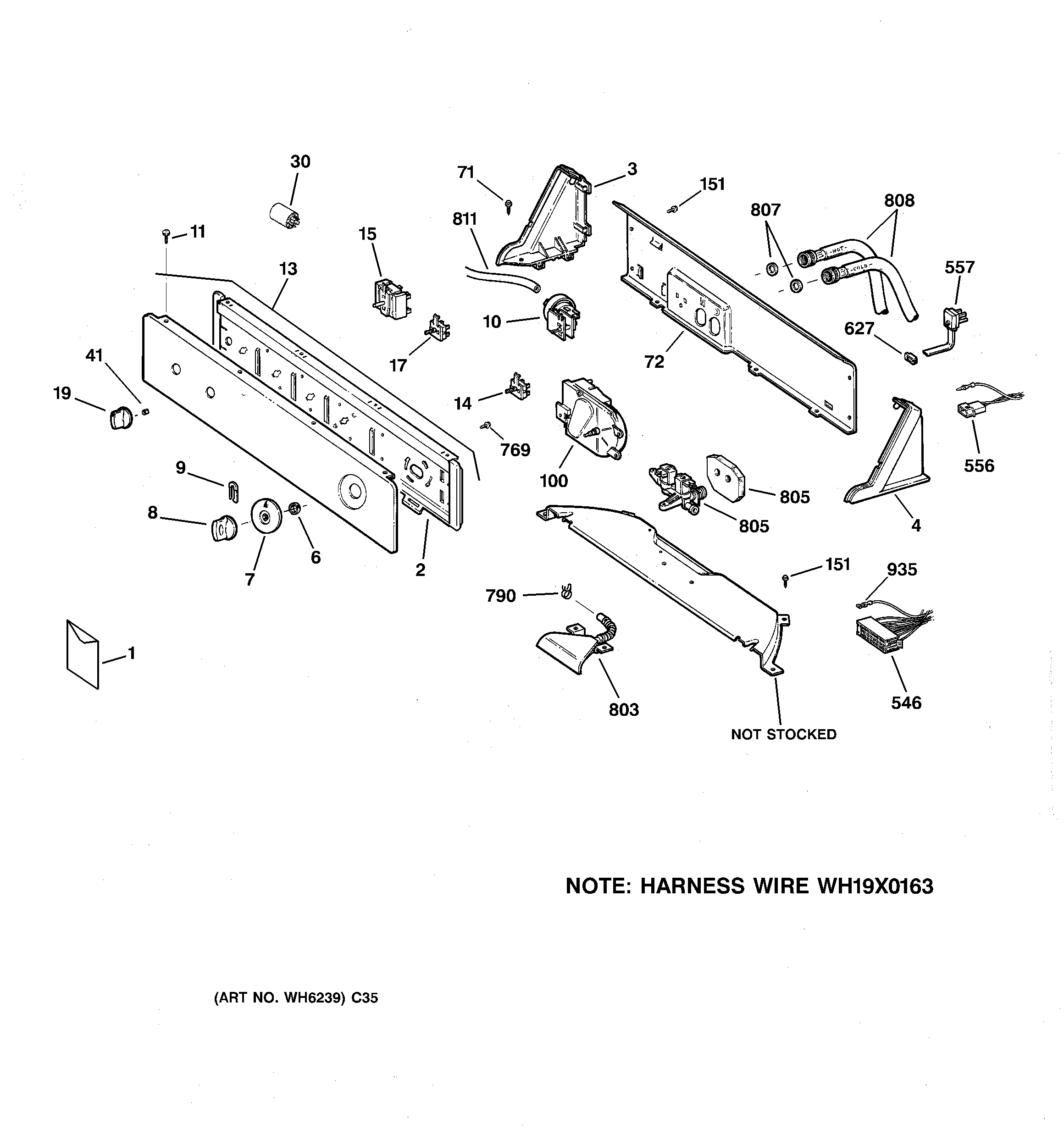 GE WISR309DGDWW controls & backsplash diagram