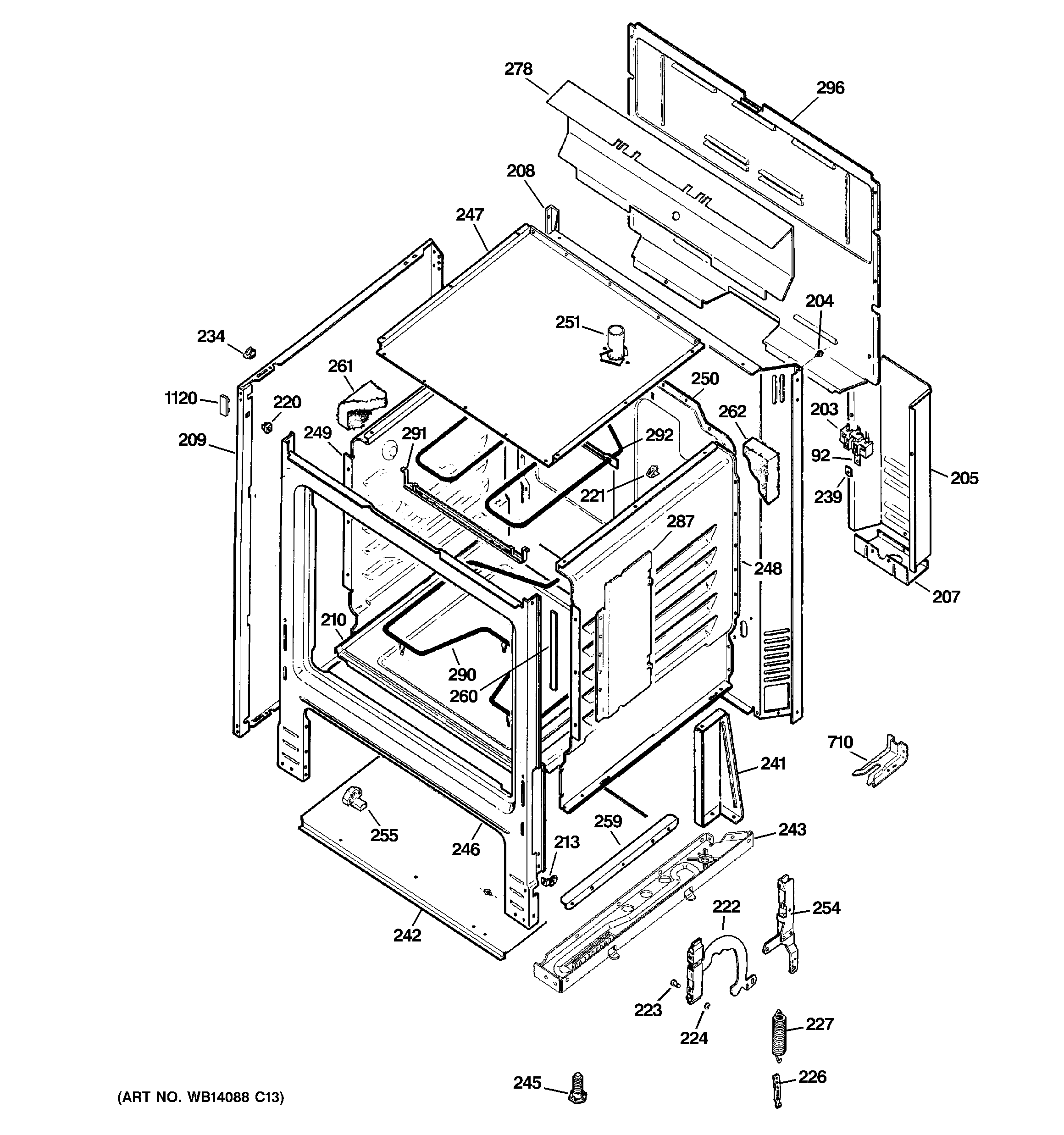 GE ABS200P1WW body parts diagram