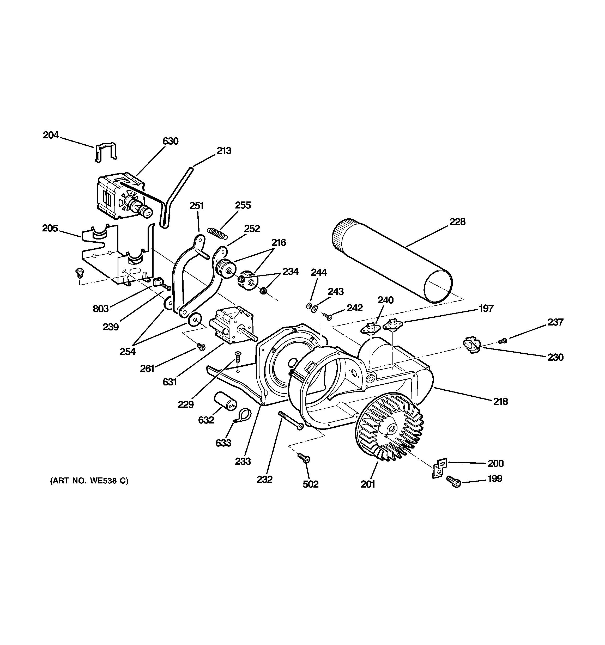 GE DPVH891EK0WW blower & motor diagram