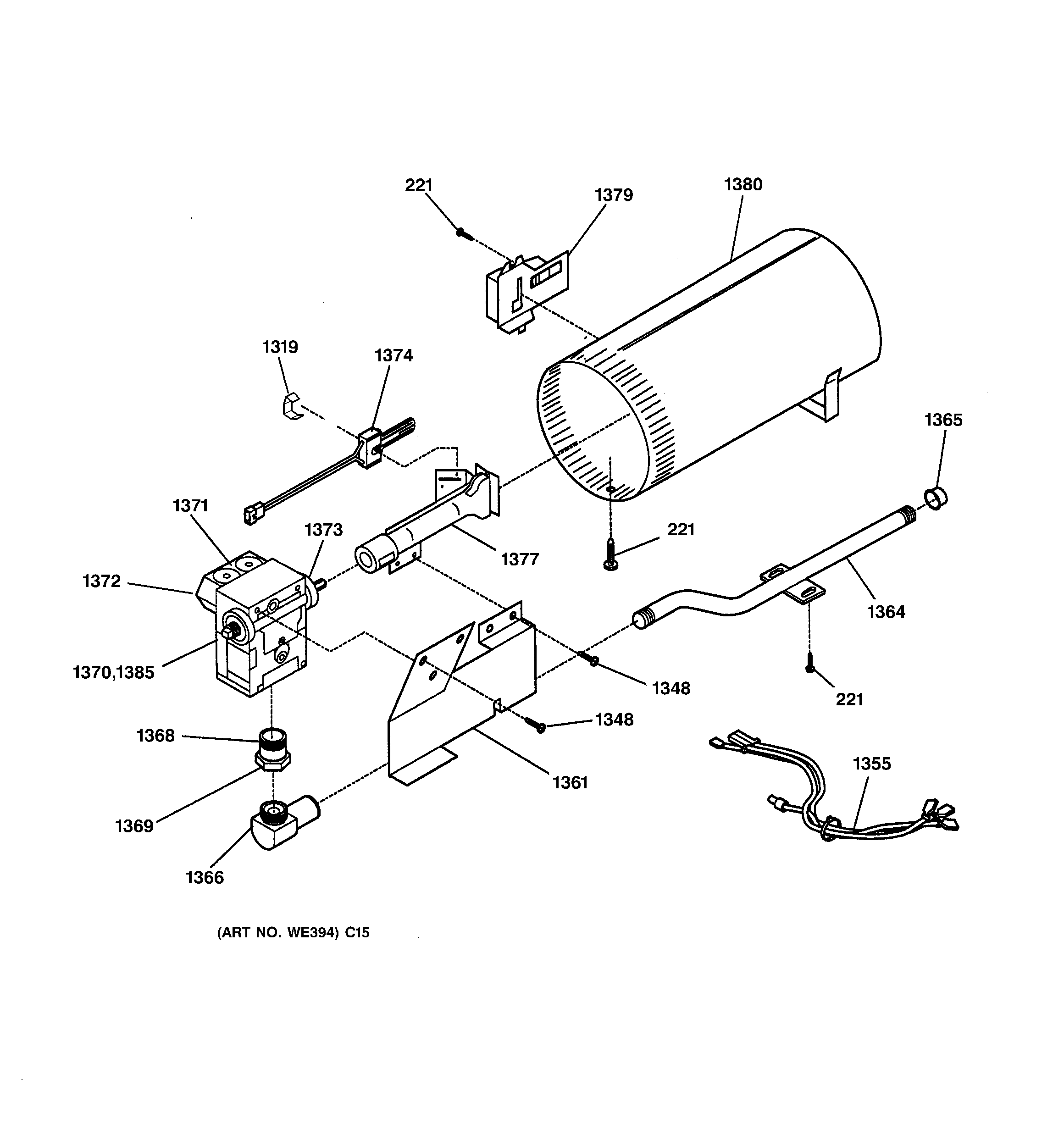 GE DPXH46GA0WW burner diagram