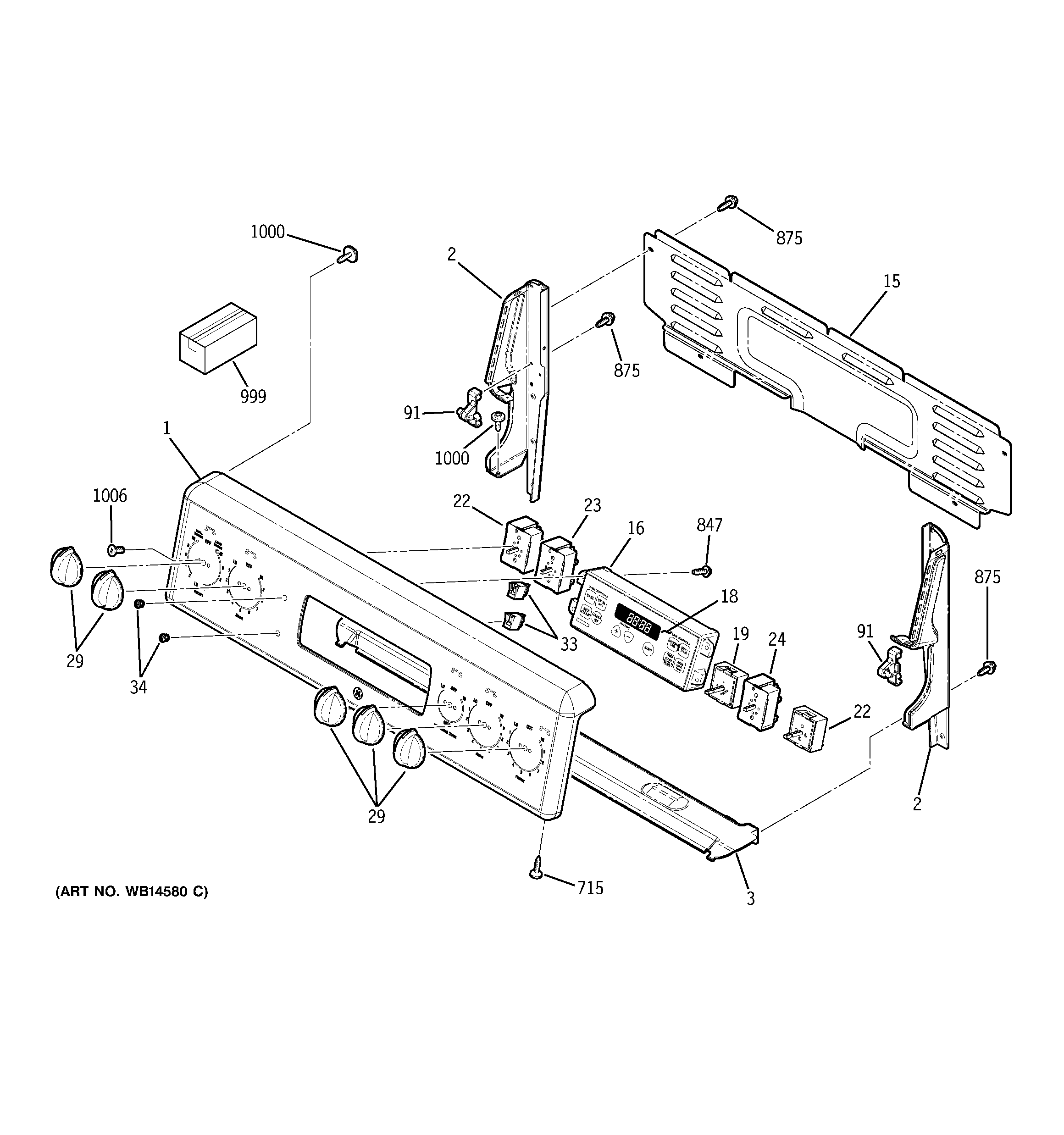 GE EER4001N01SS control panel diagram