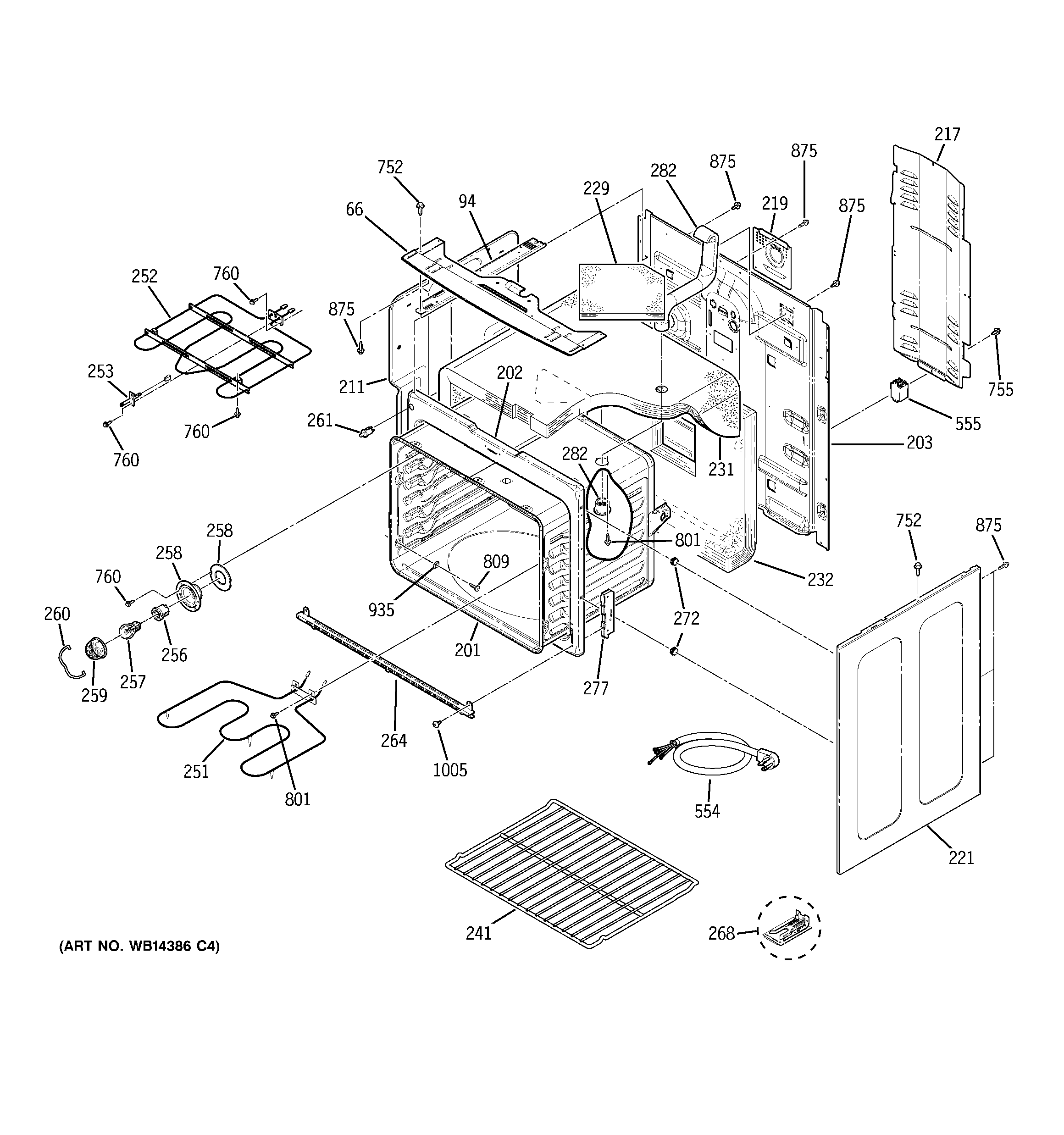 GE PCB900SP1SS body parts diagram