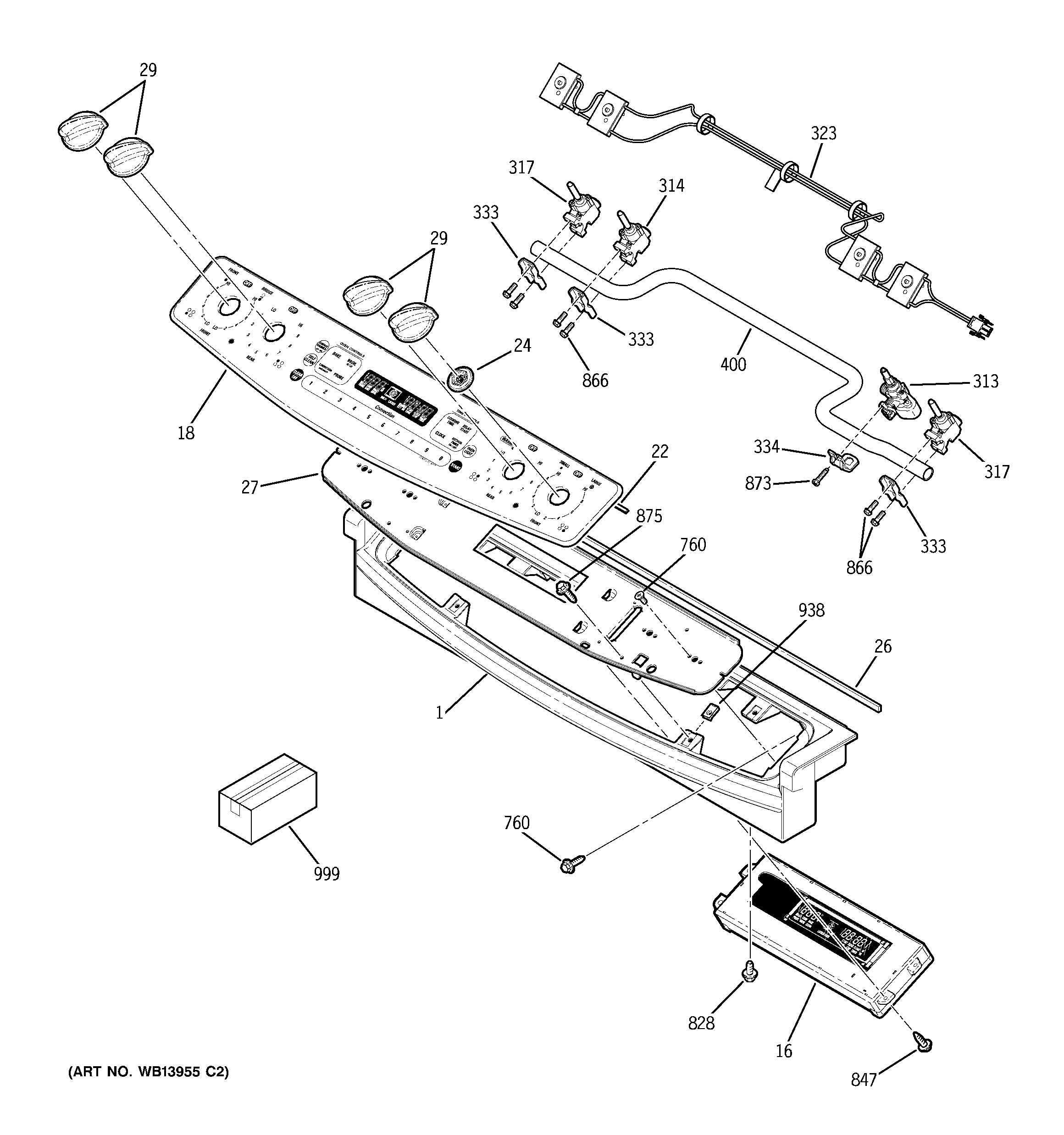 GE PGS975BEM3BB control panel diagram