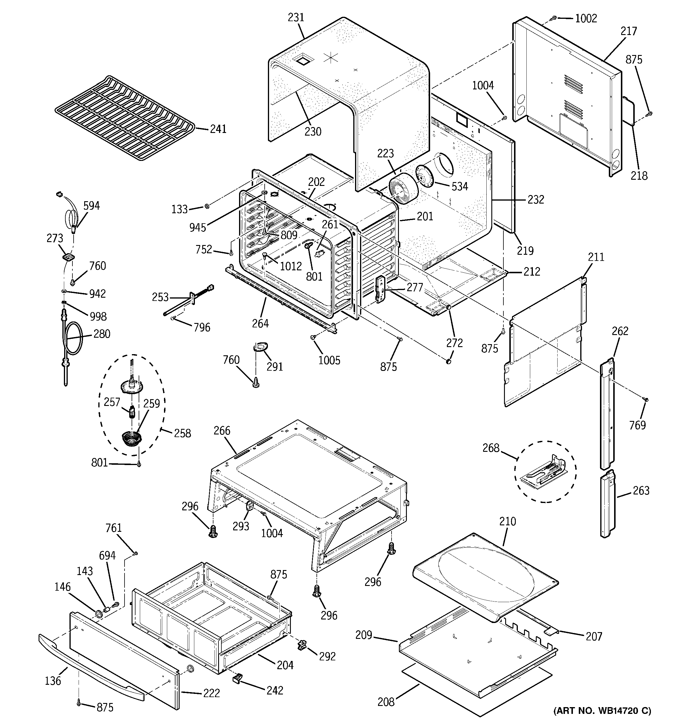 GE PGS975BEM3BB body parts diagram