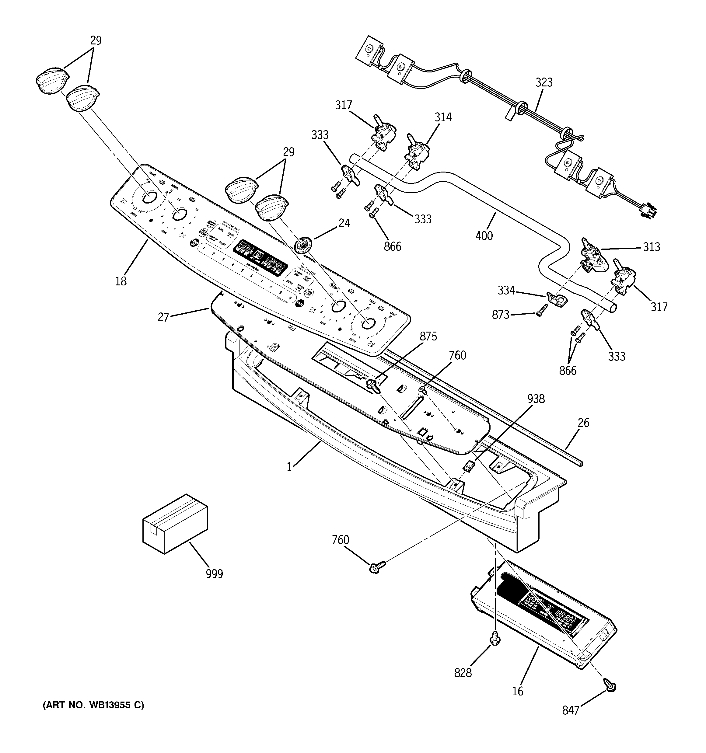 GE PGS975SEM3SS control panel diagram