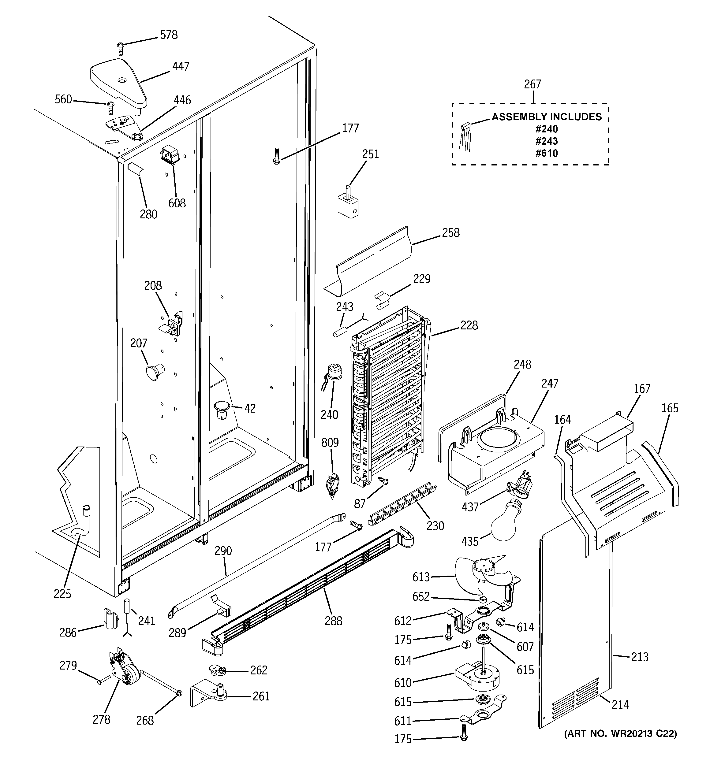 GE GSH22JSXJSS freezer section diagram