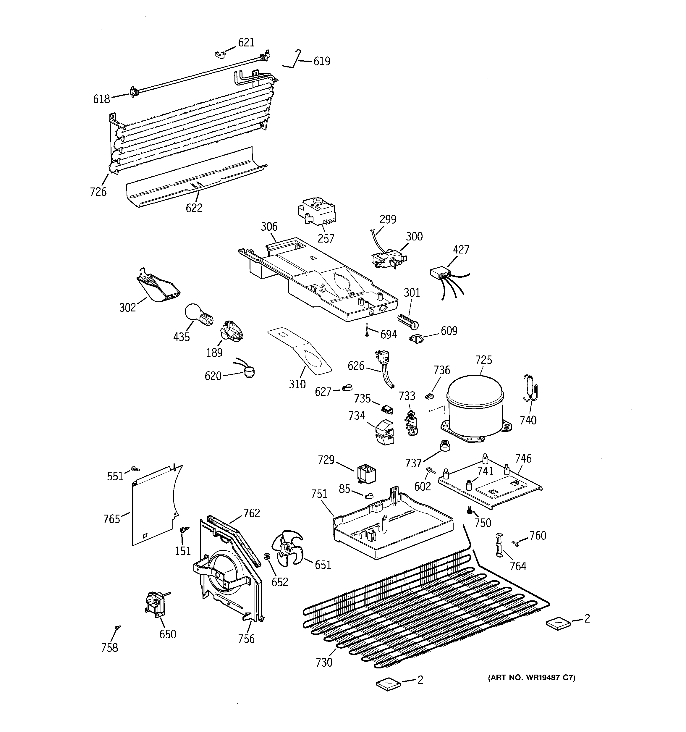 GE GTE16BBSMRWW unit parts diagram