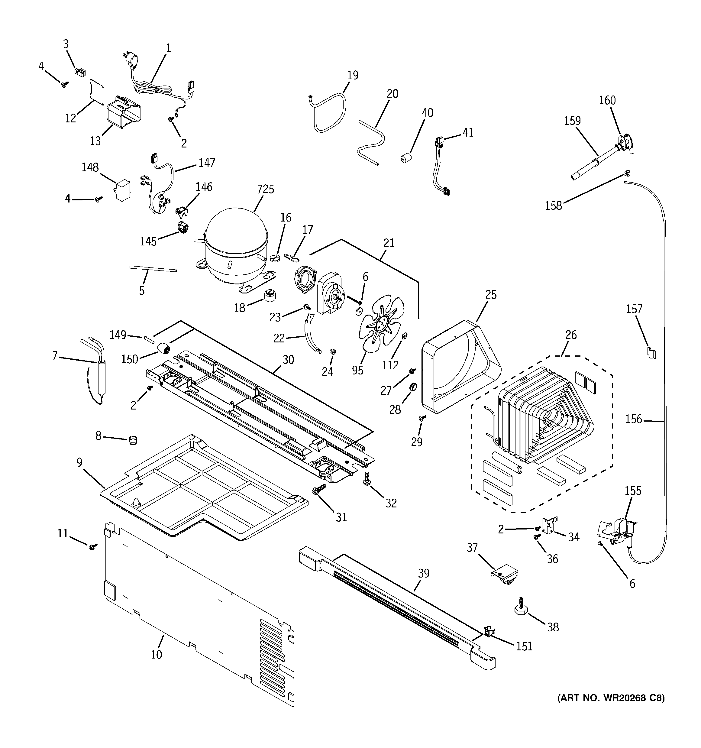 GE GTH21KCXACC unit parts diagram