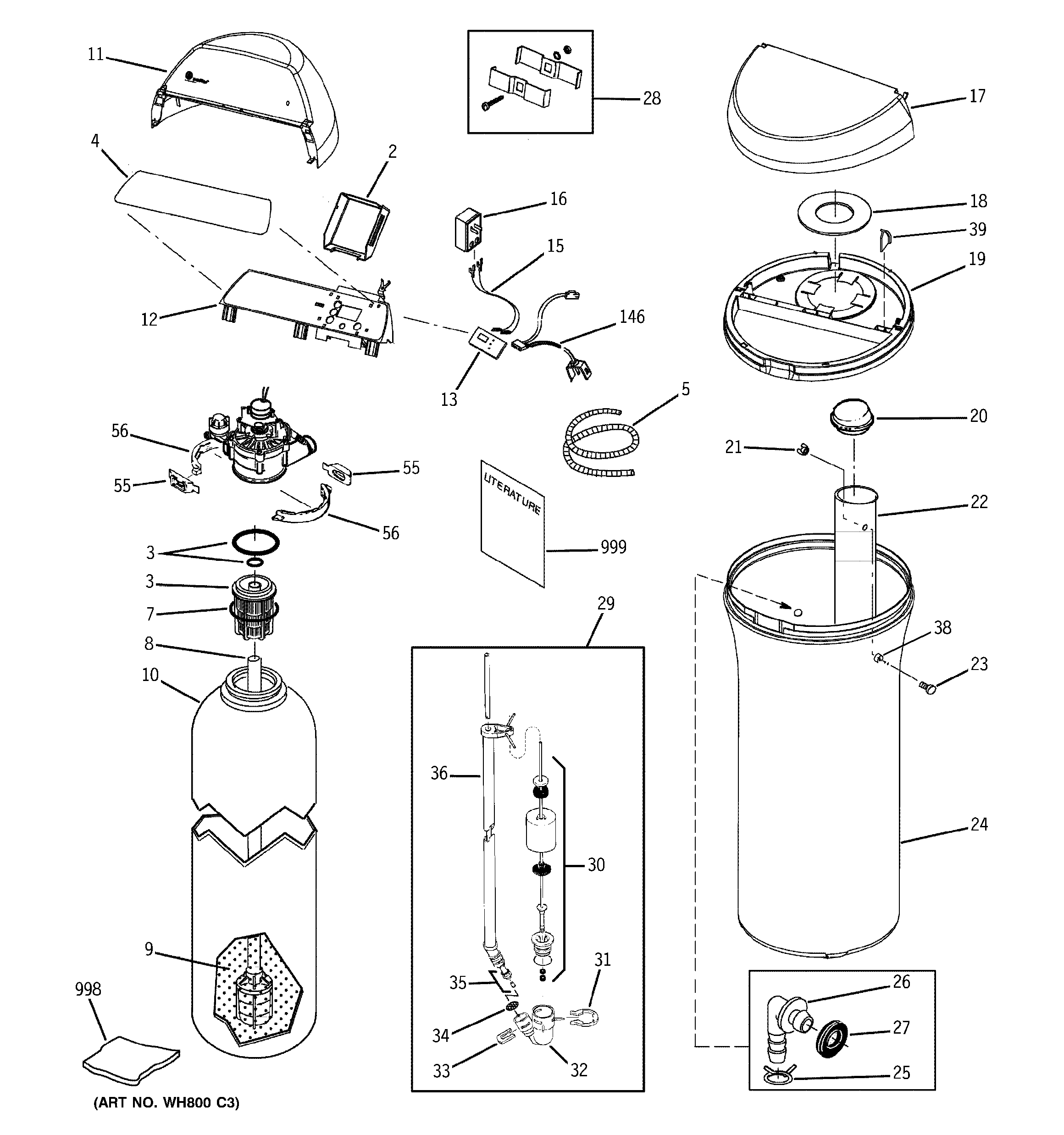 GE GXSF39E04 body parts diagram