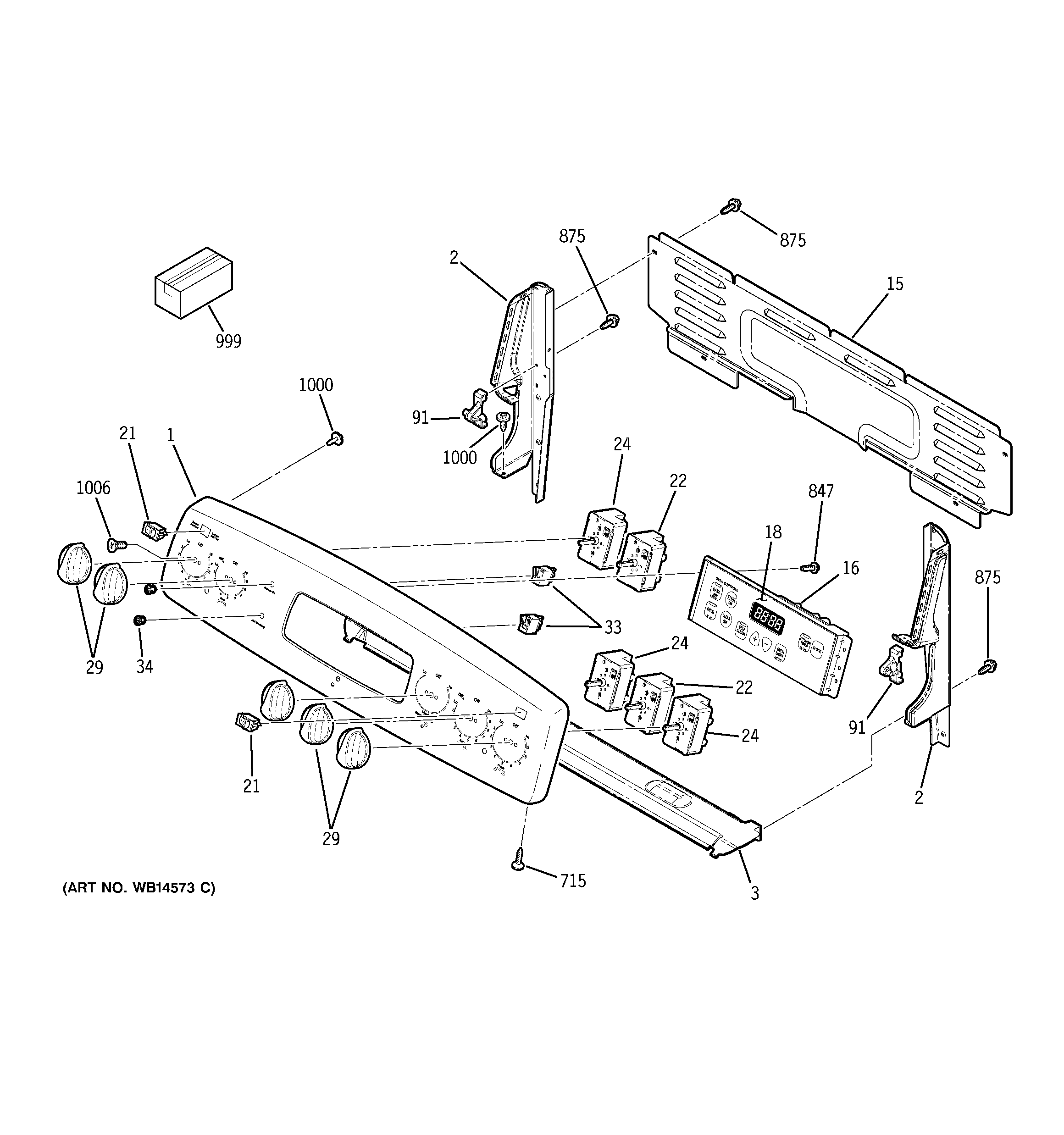 GE JB650DN1WW control panel diagram