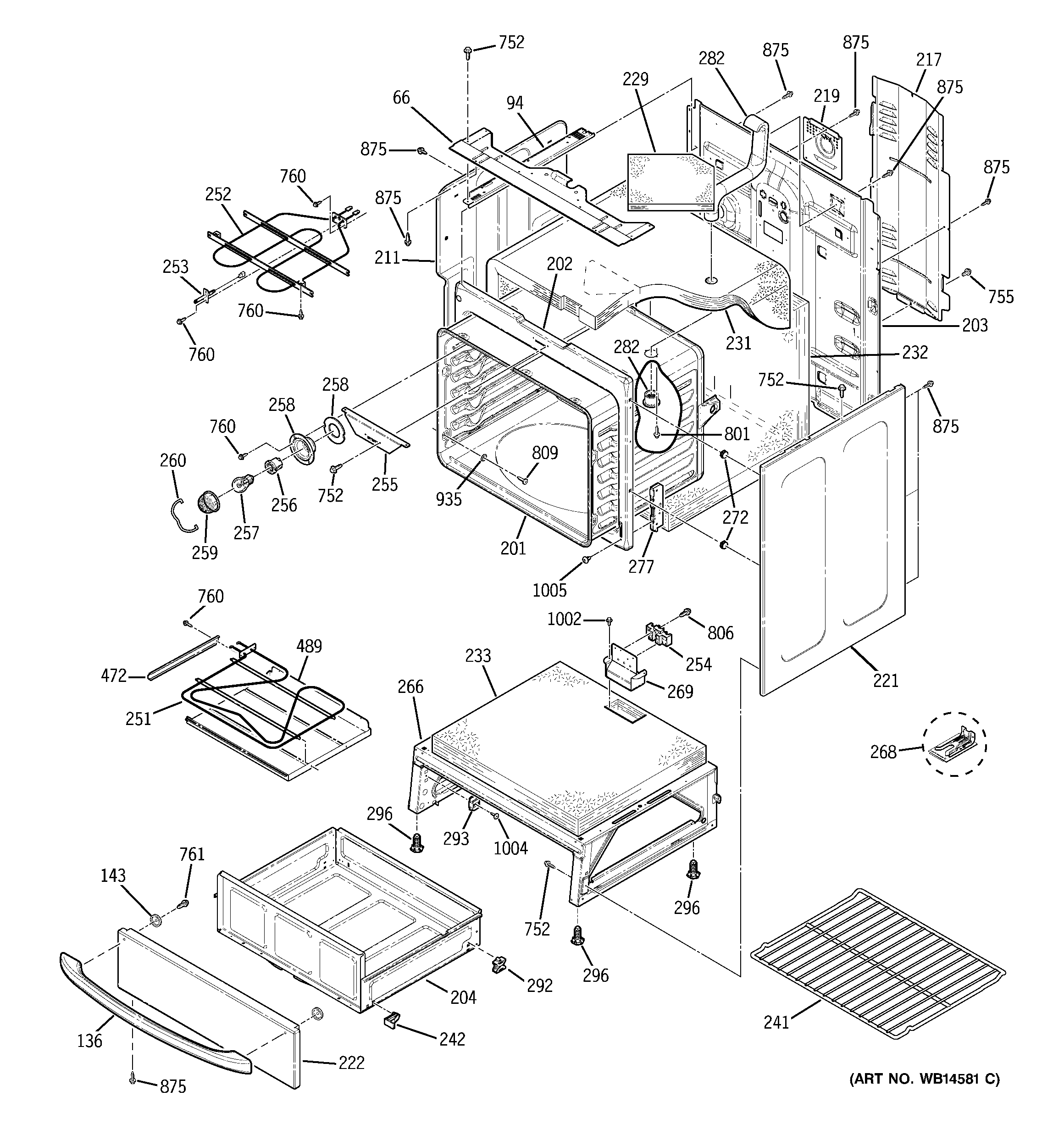 GE JB730SN1SS body parts diagram