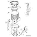 GE WVSR1080G8WW tub, basket & agitator diagram