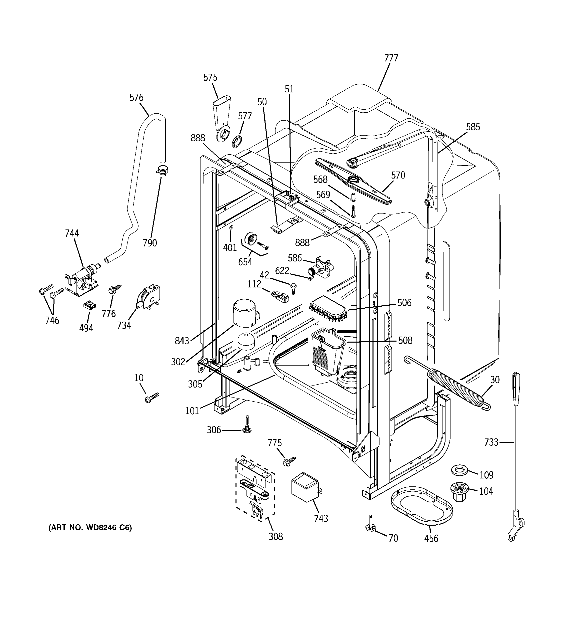 GE GLD6710N25SS body parts diagram
