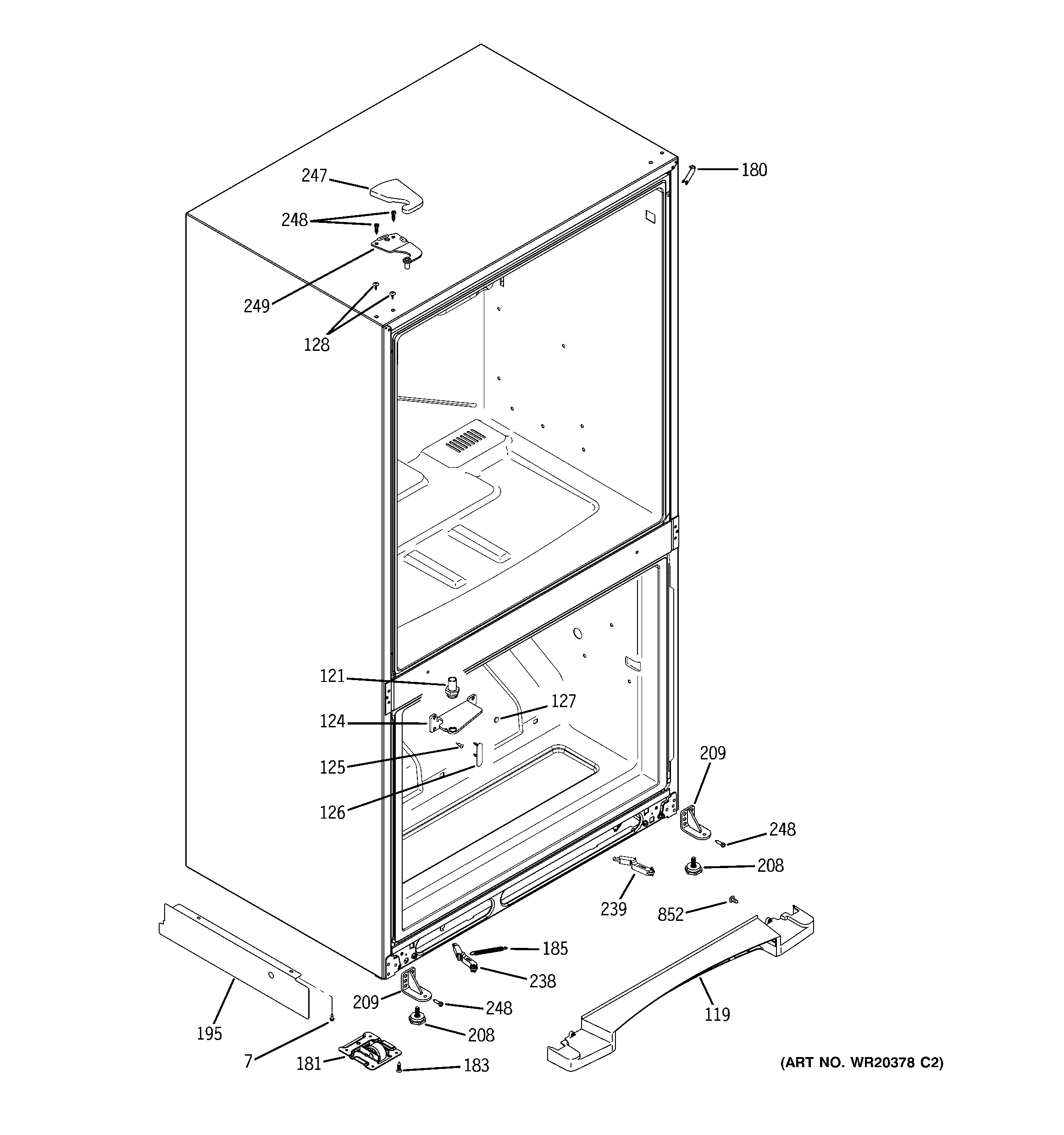 GE PDSS0MFYCRSS case parts diagram