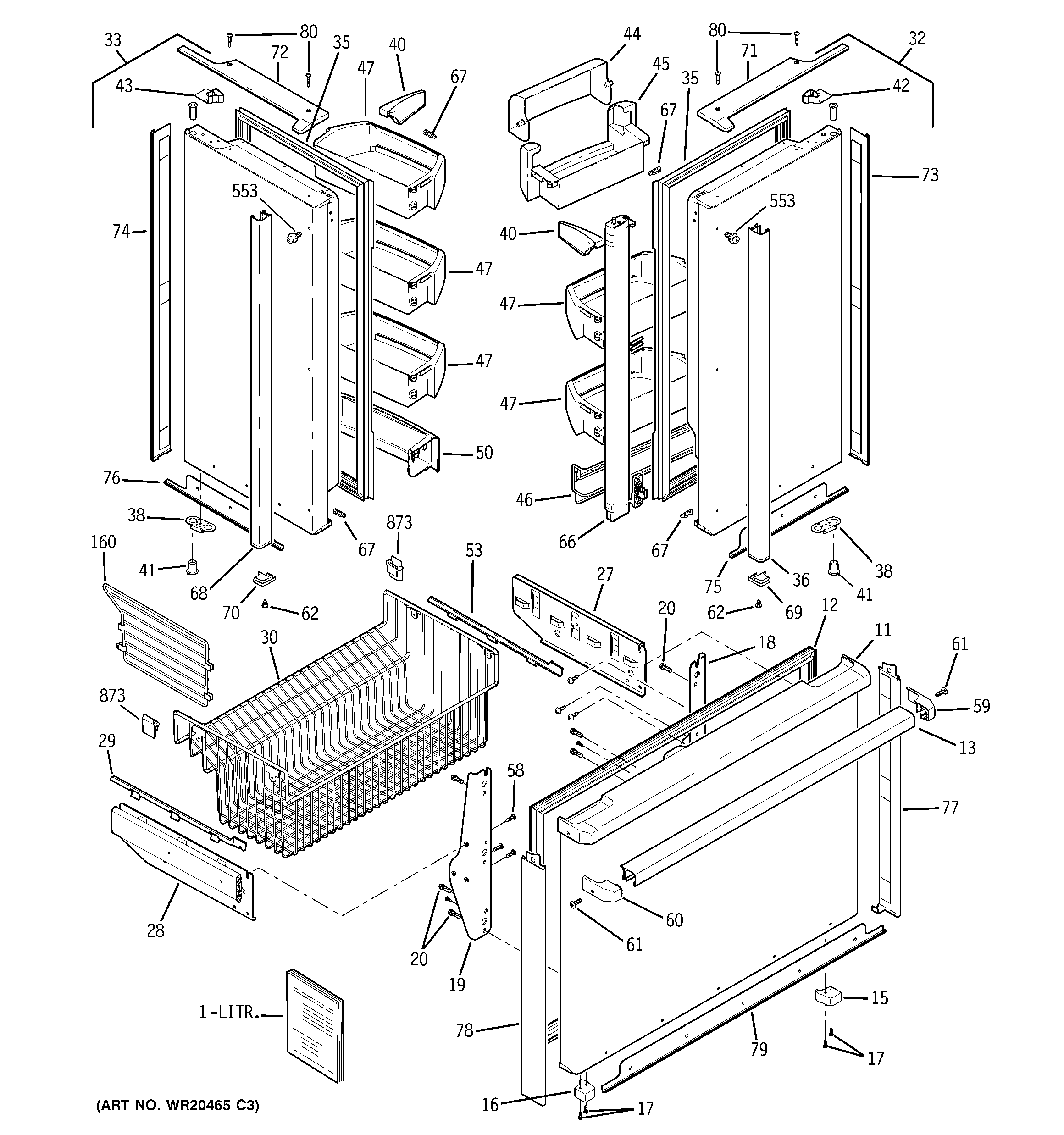 GE PFIE1NFYCAKB doors diagram