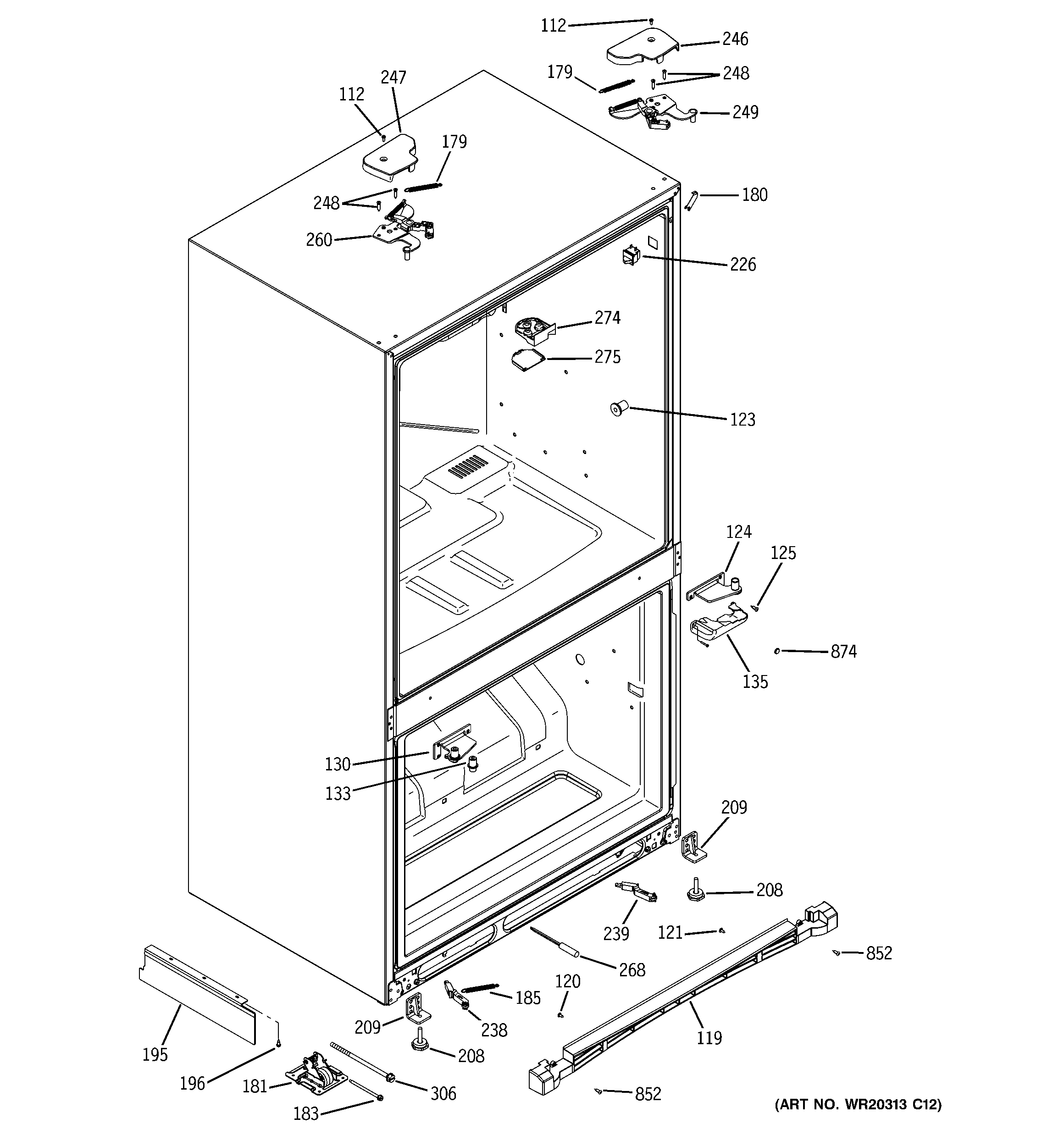 GE PFIE1NFYCAKB case parts diagram