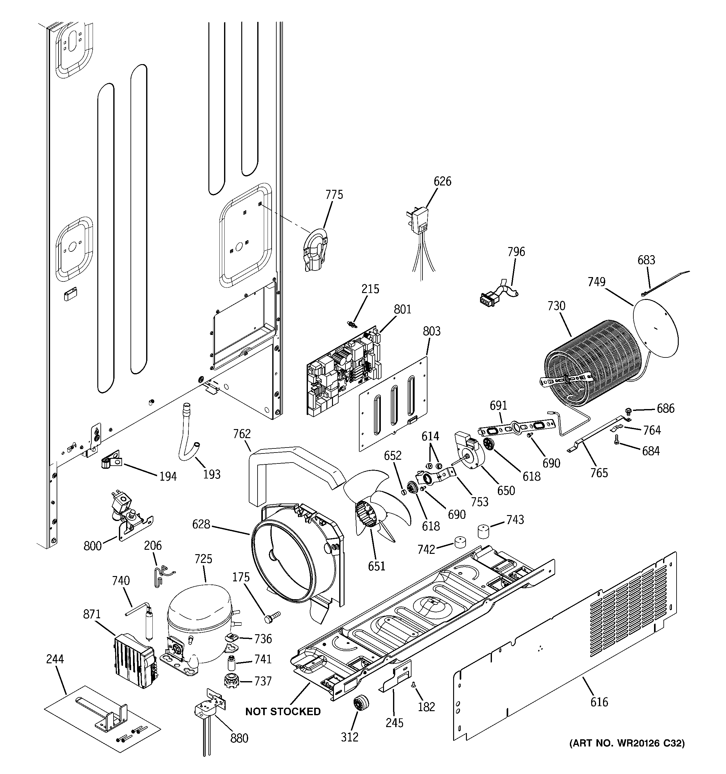 GE PFIE1NFYCAKB machine compartment diagram