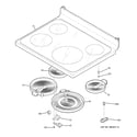 GE JB640DP1BB cooktop diagram