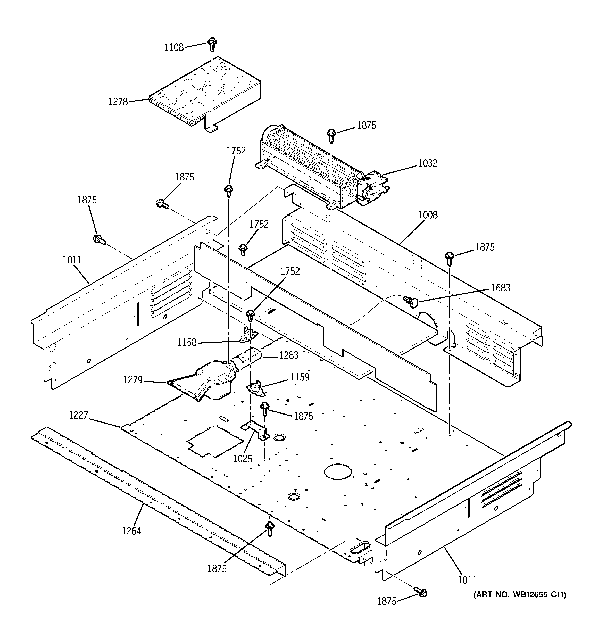 GE JCSP42DN1WW cooling fan diagram