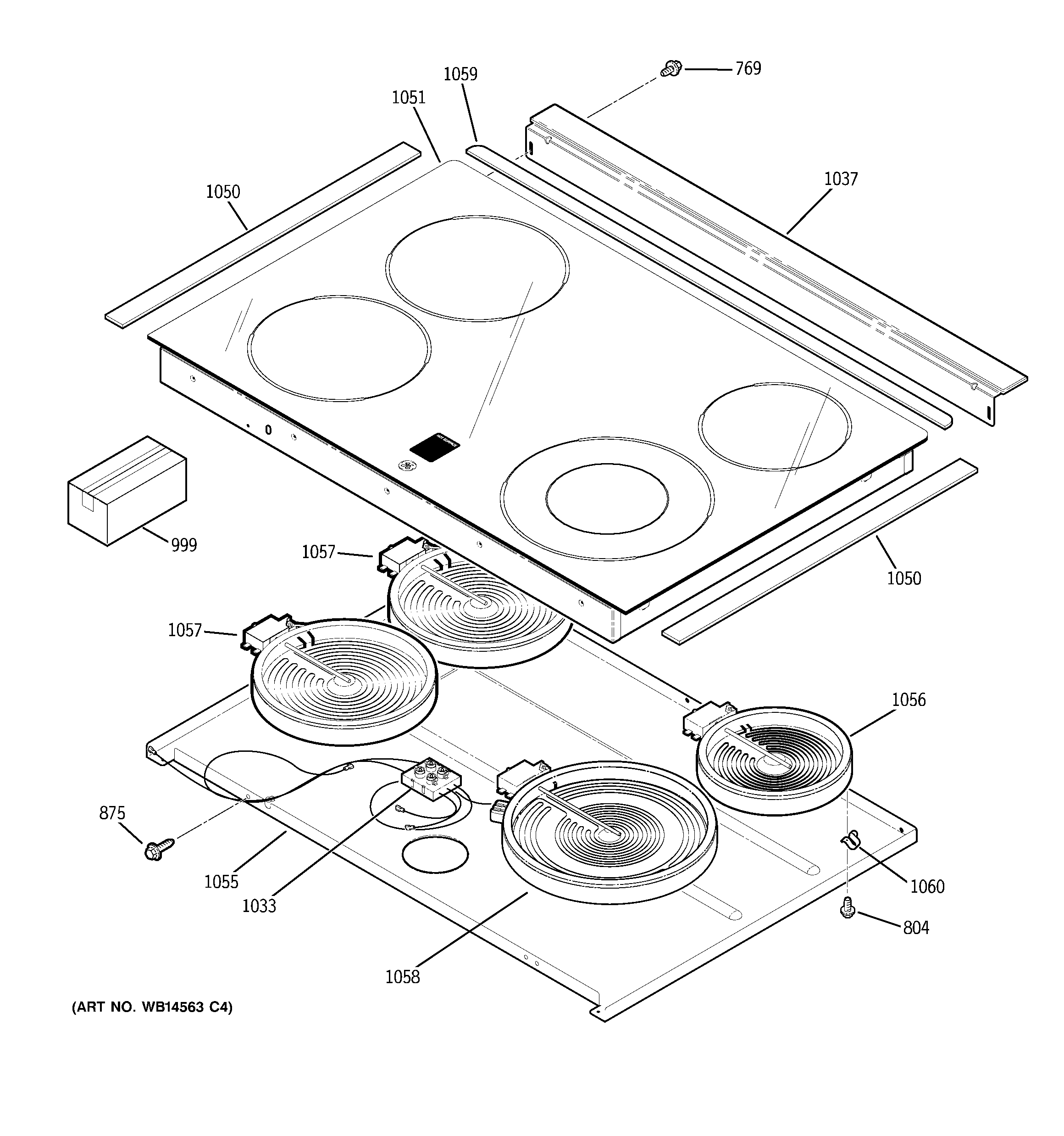 GE JCSP42SN1SS cooktop diagram