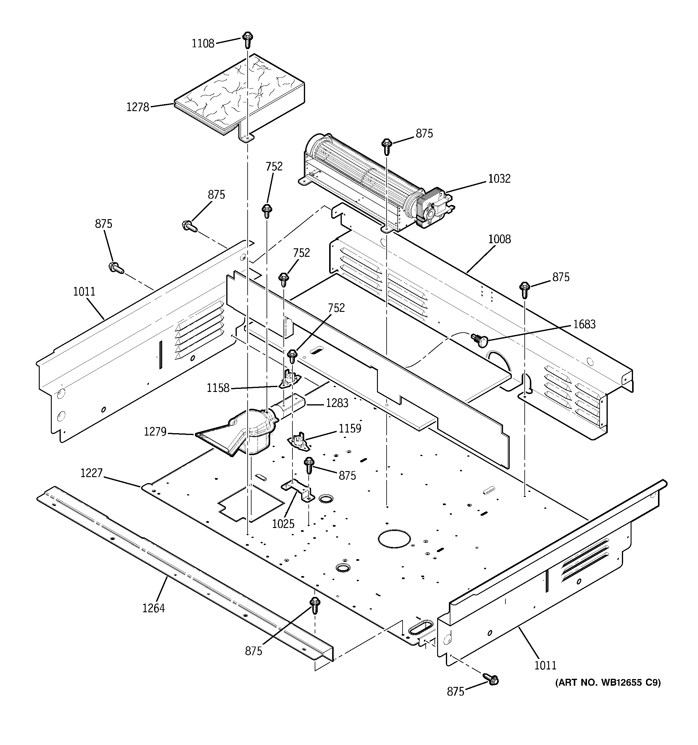 GE JCSP42SN1SS cooling fan diagram