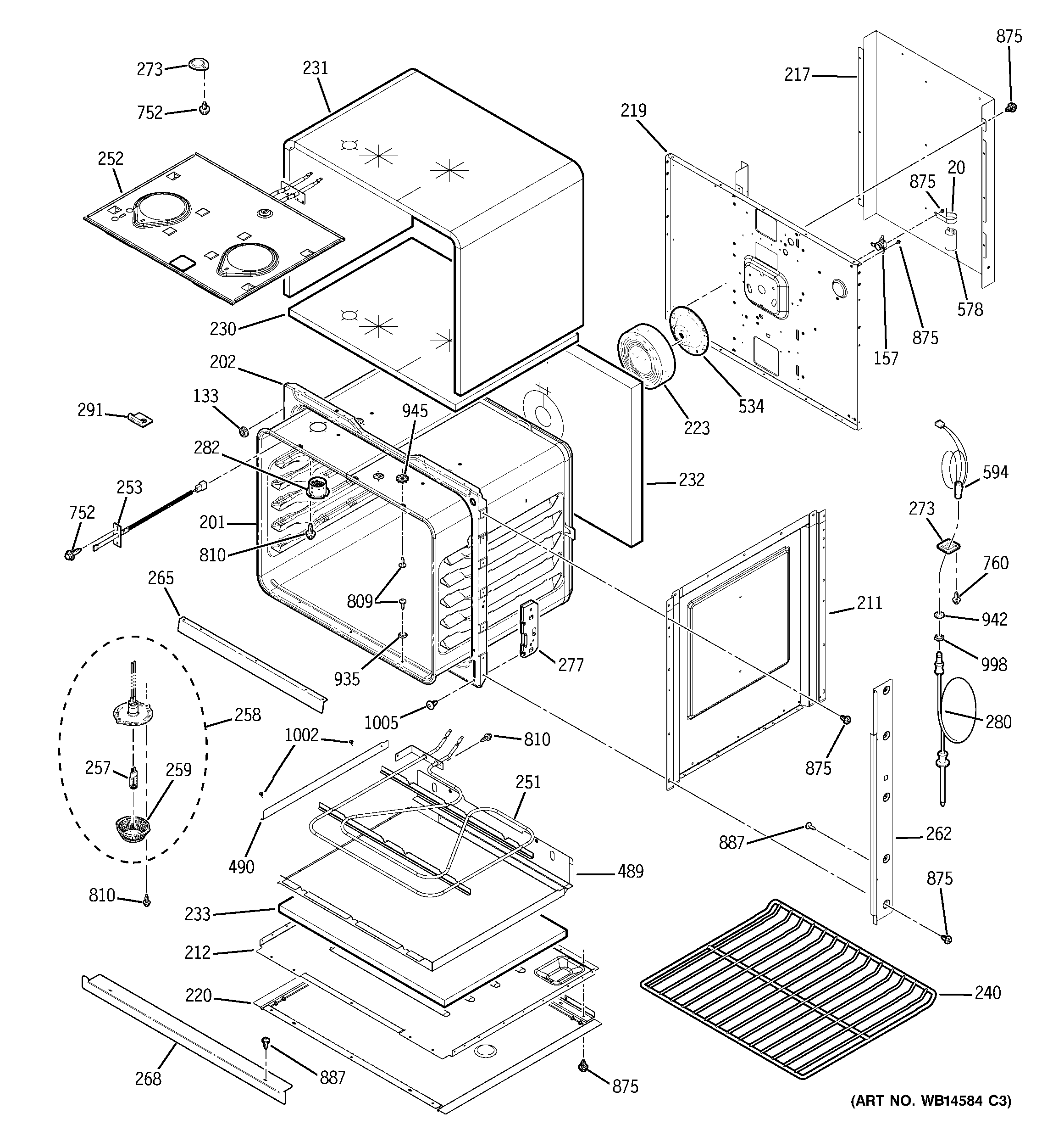 GE PCT920SM3SS body parts diagram
