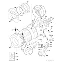 GE WSXH208H3WW tub & motor diagram