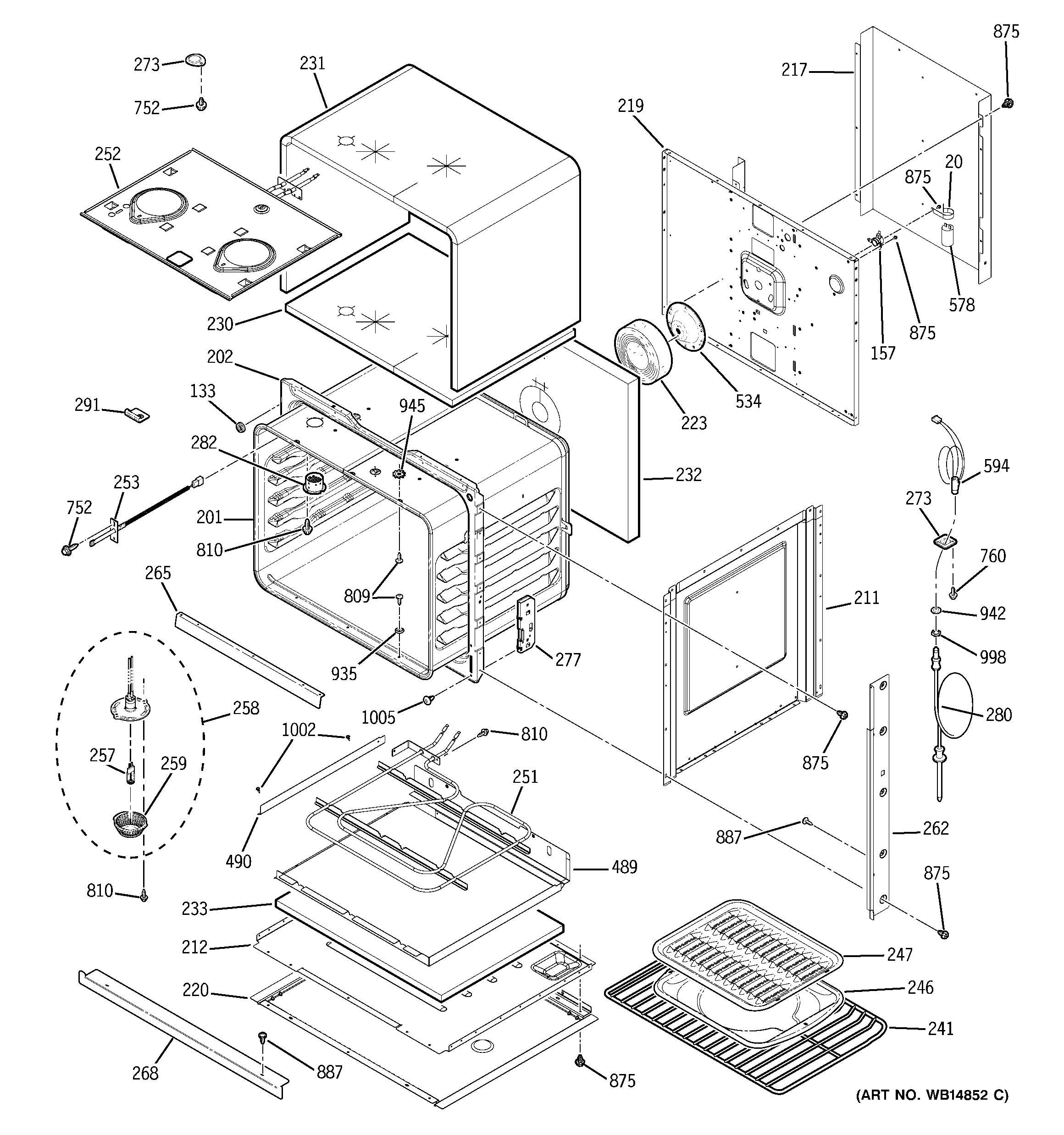 GE ZET938BM2BB body parts diagram