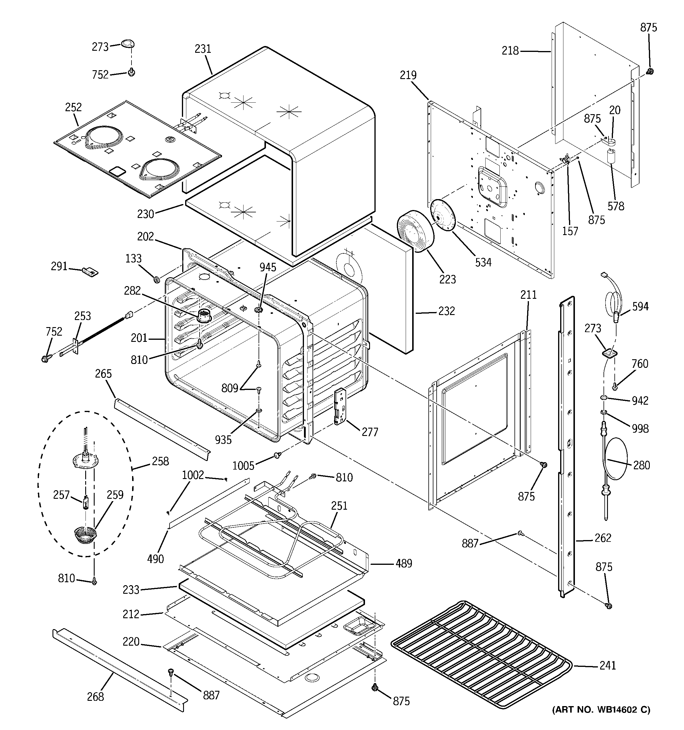 GE ZET958BM2BB lower oven diagram