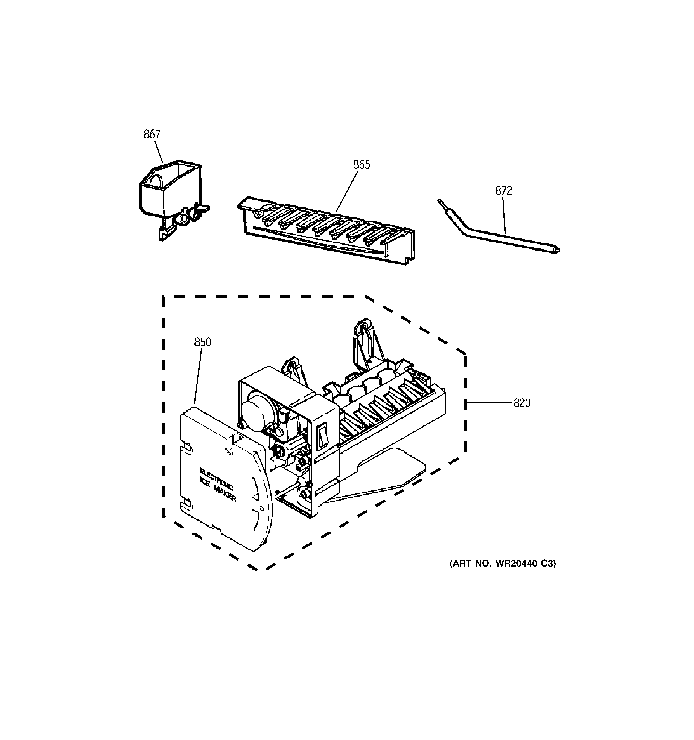 GE GTS18ECTFRWW ice maker diagram