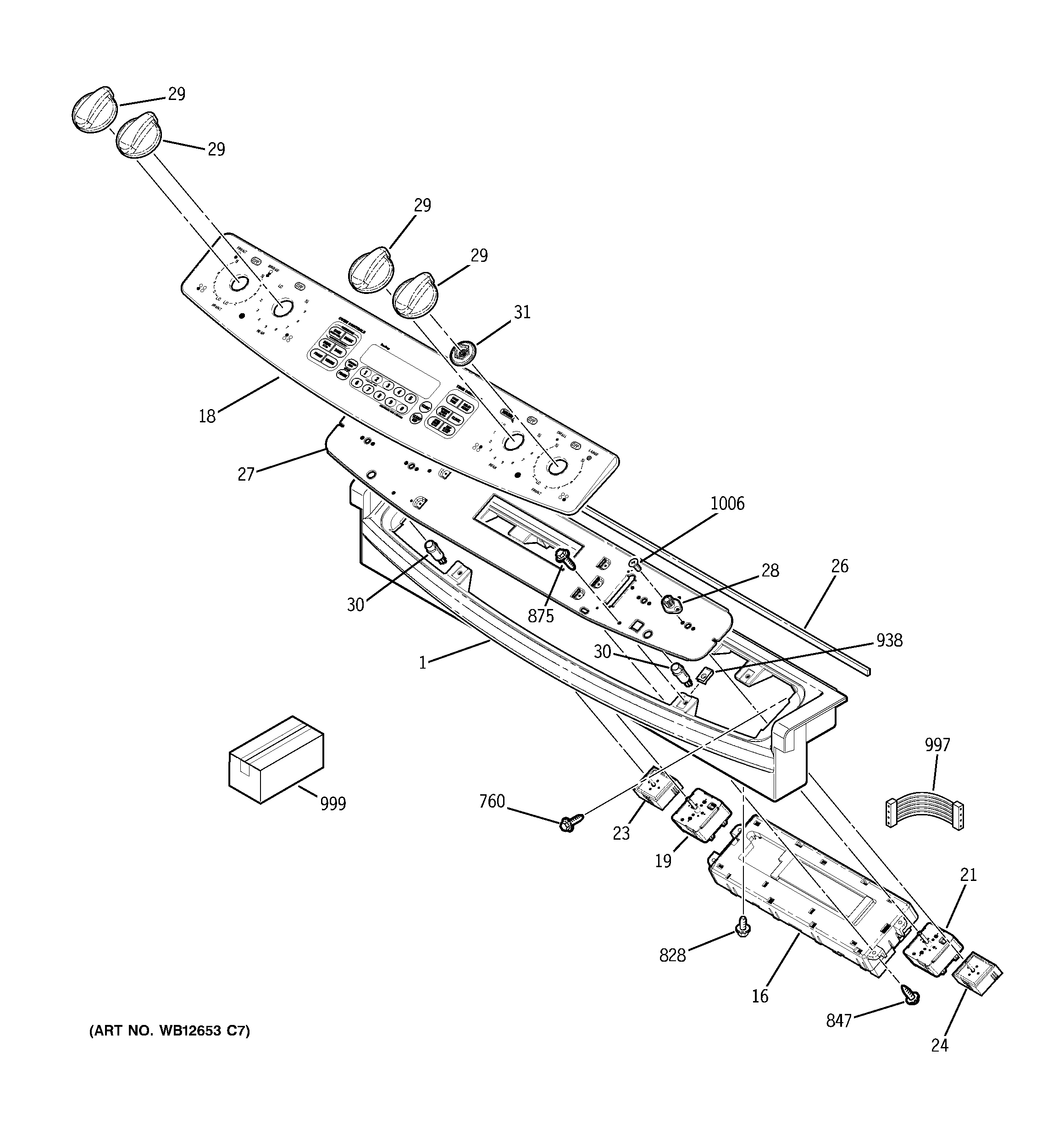 GE PCS968DP1WW control panel diagram